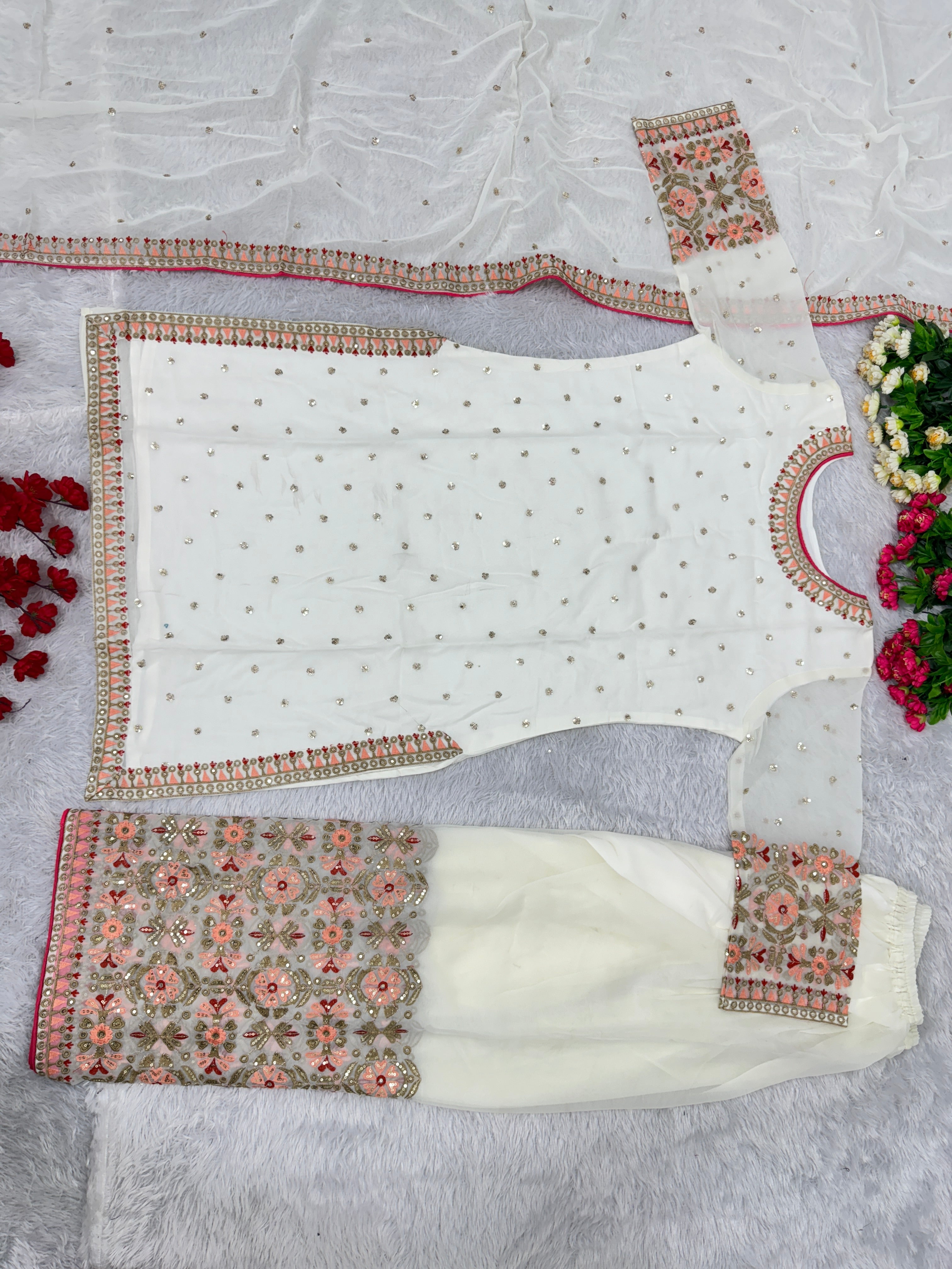 Party Wear Beautiful Top And Plazzo With Dupatta