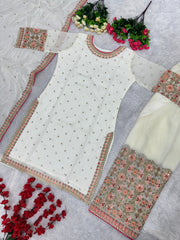 Party Wear Beautiful Top And Plazzo With Dupatta