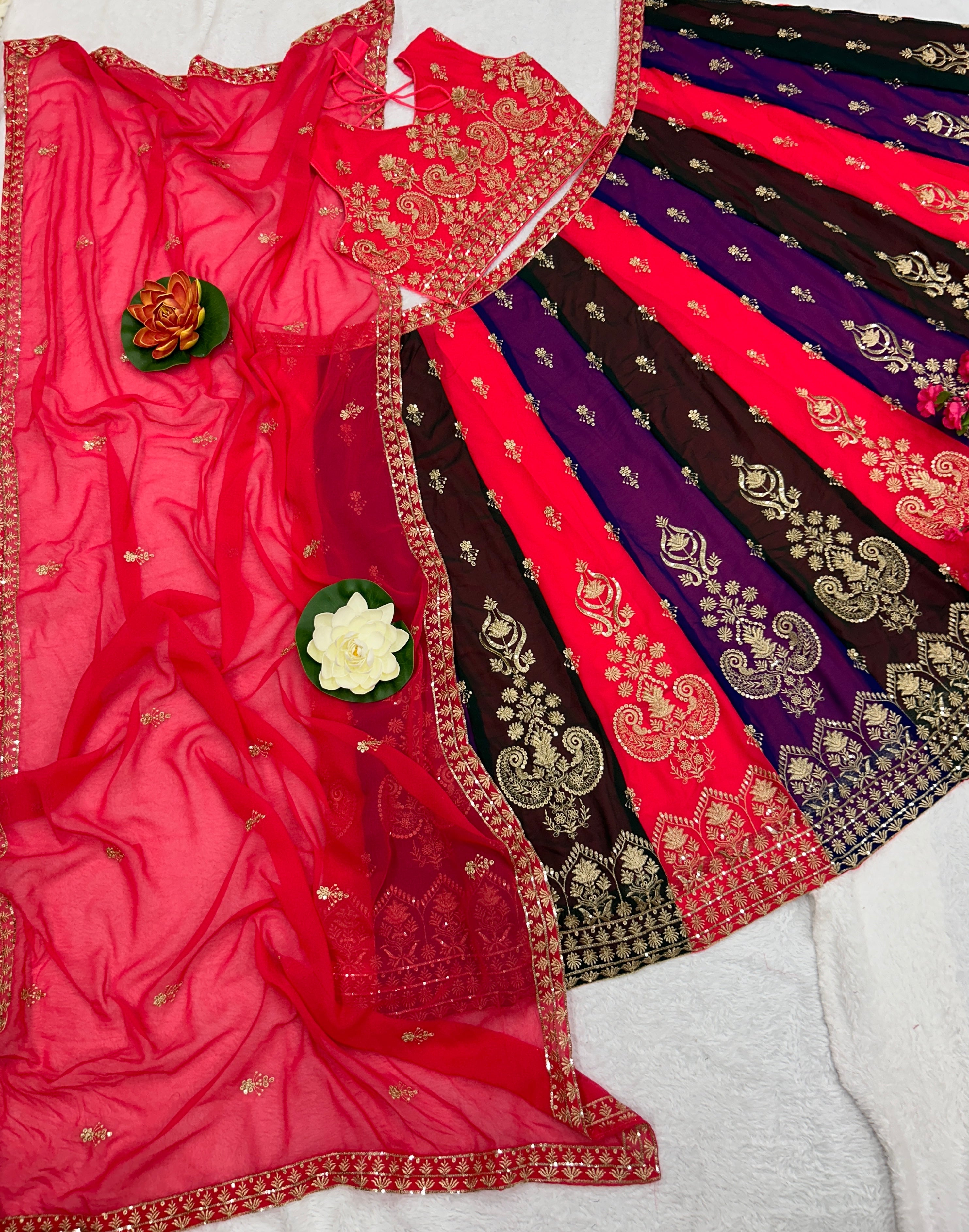 Designer Party Wear Lehenga Choli With Embroidery Work