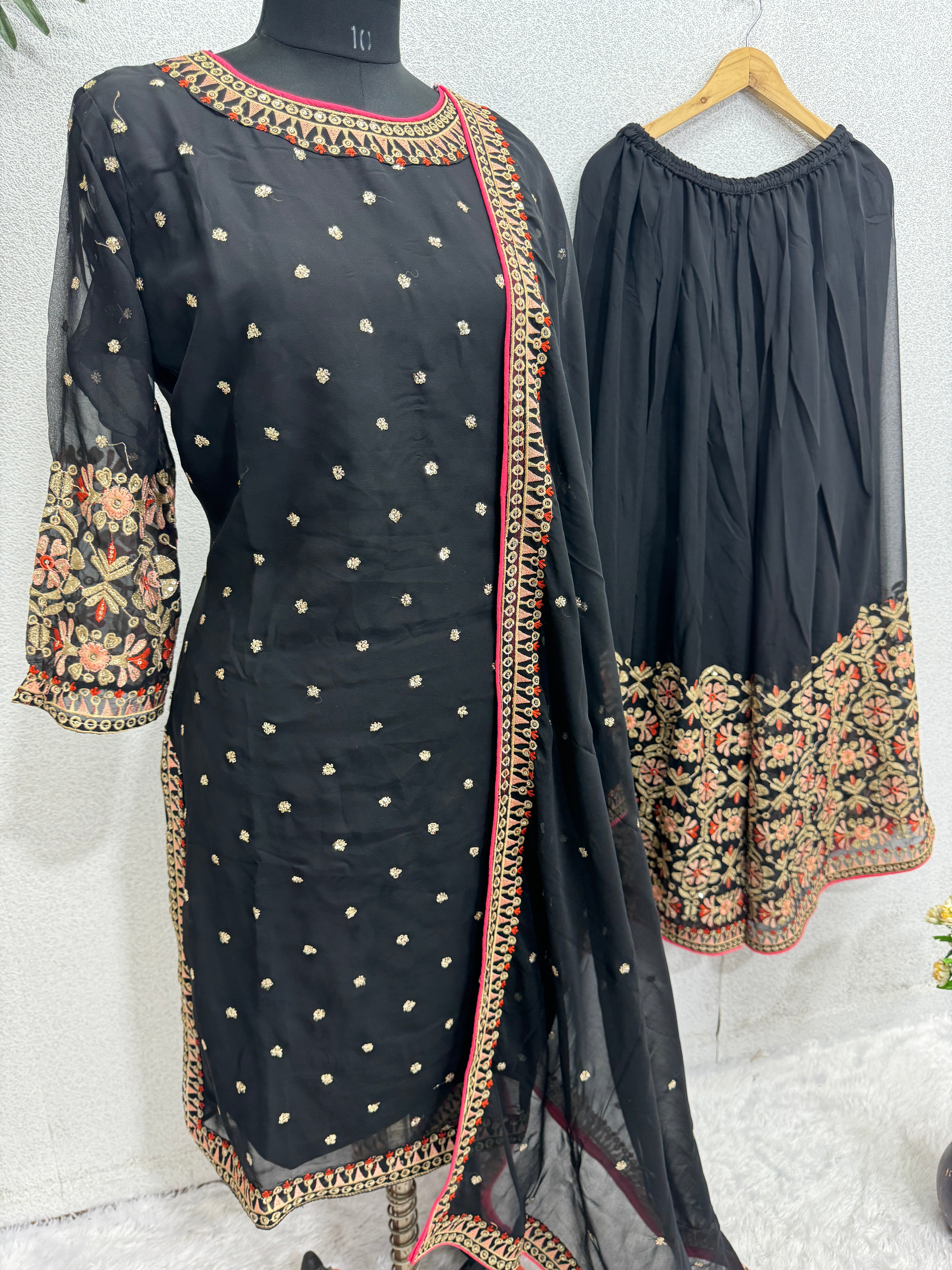 Party Wear Beautiful Top And Plazzo With Dupatta