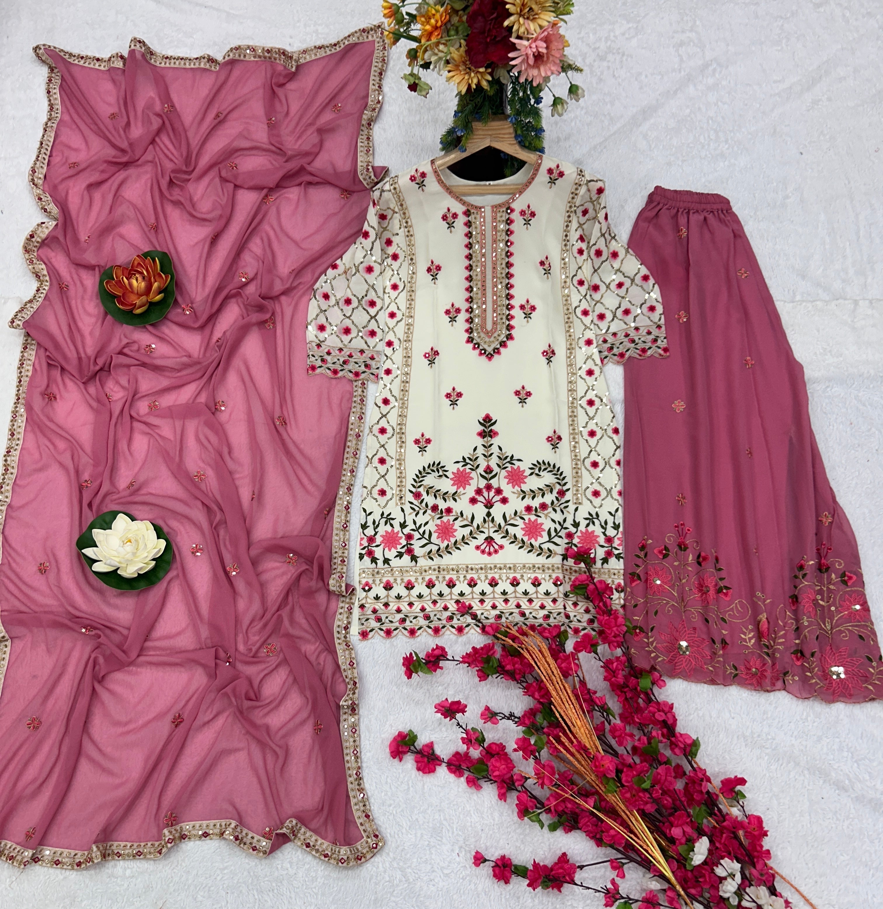 Party Wear Beautiful Top-Bottom And Fancy Dupatta