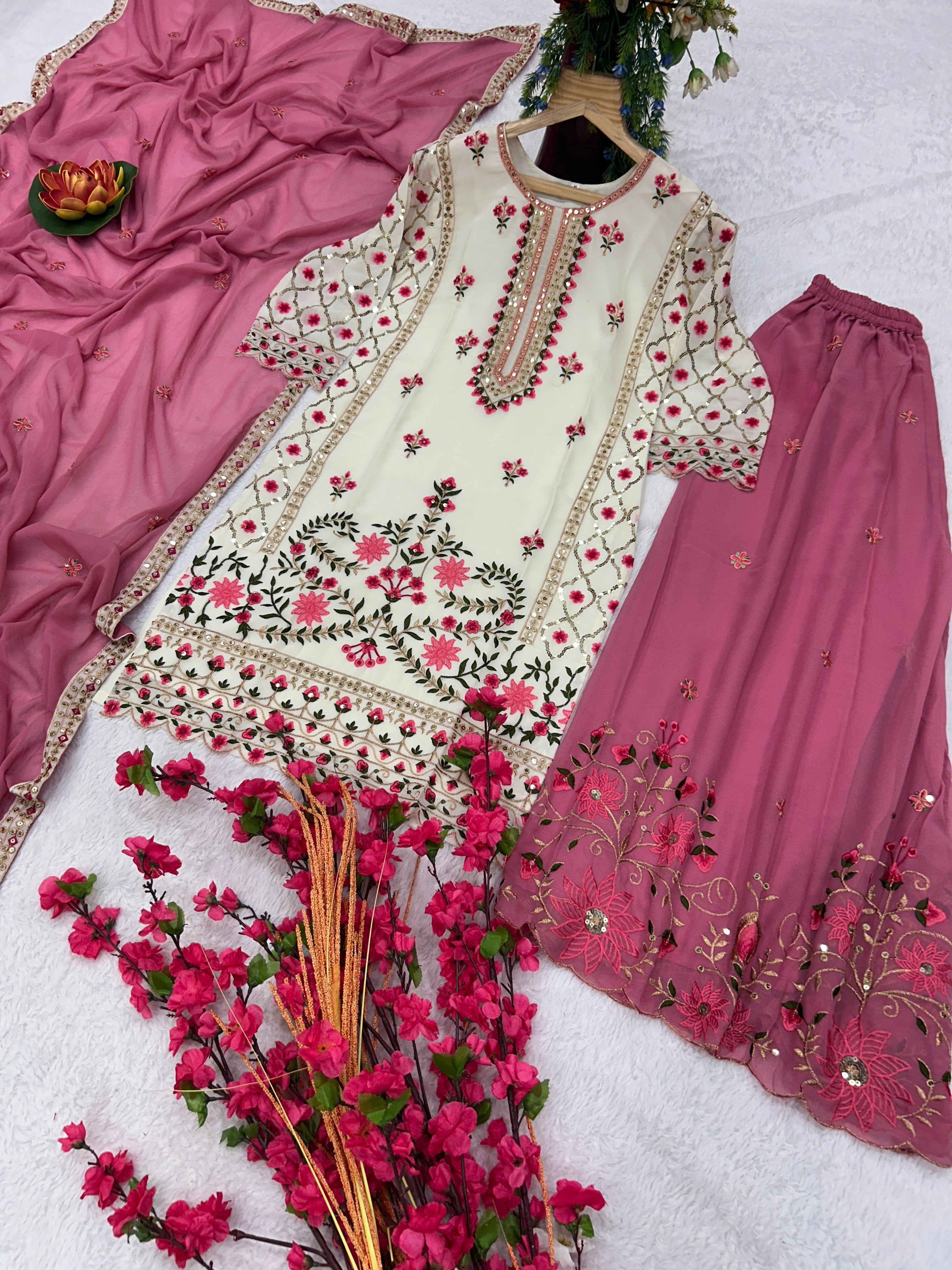 Party Wear Beautiful Top-Bottom And Fancy Dupatta