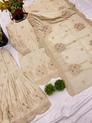 Fancy Top-Bottom And Dupatta Embroidery Coding Dori-Sequence Work