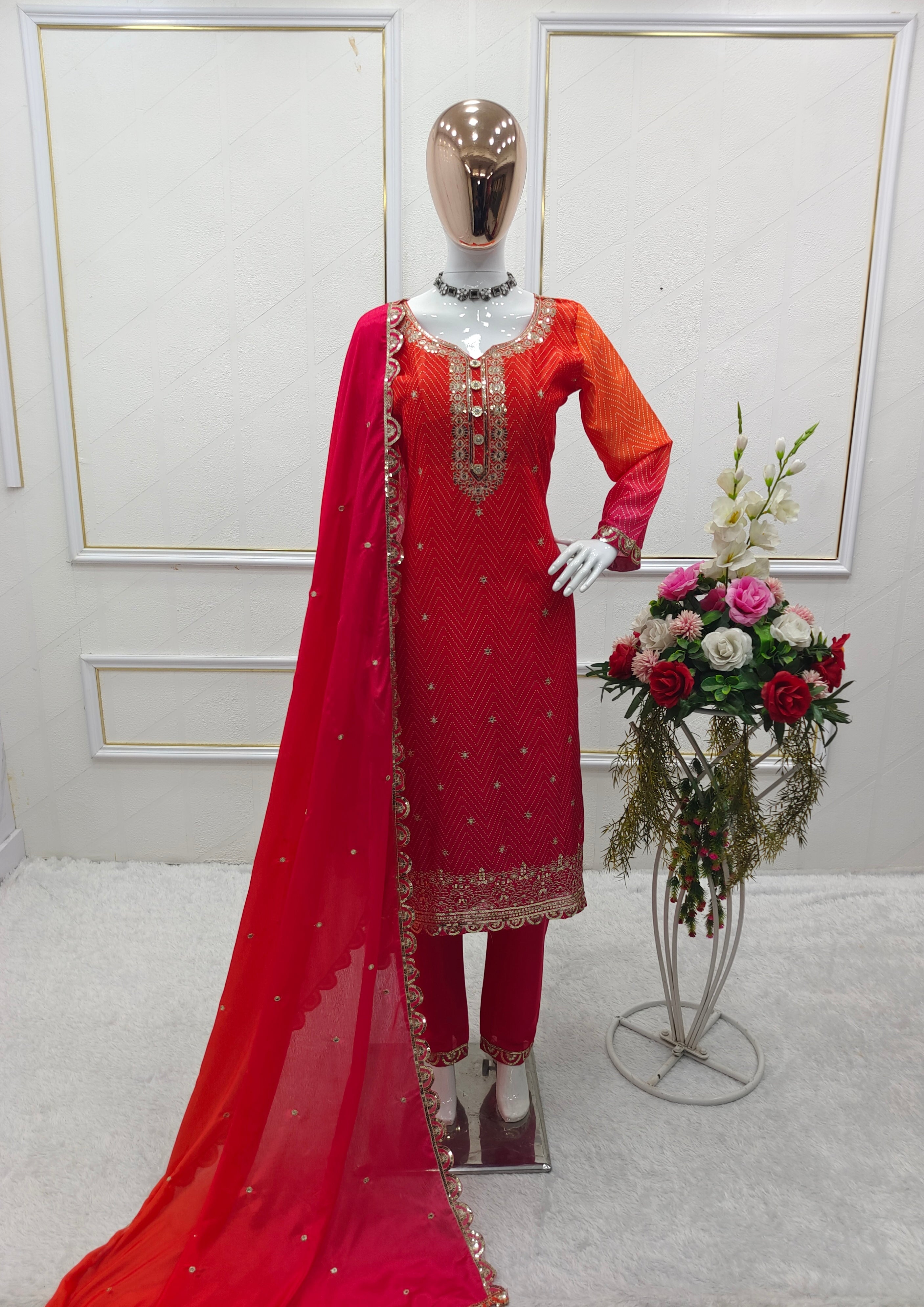Party Wear Designer Top-Pent And Beautiful Dupatta