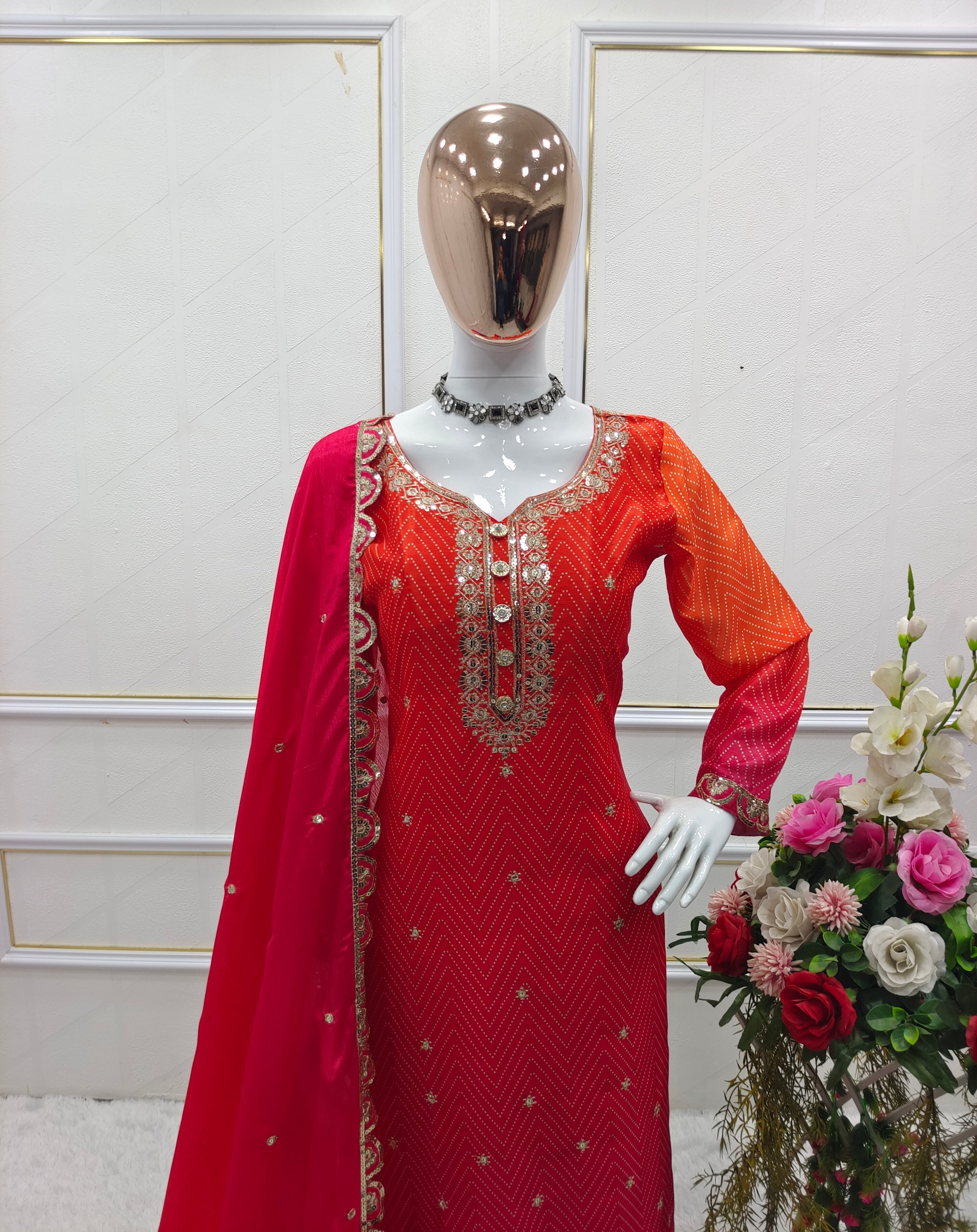 Party Wear Designer Top-Pent And Beautiful Dupatta