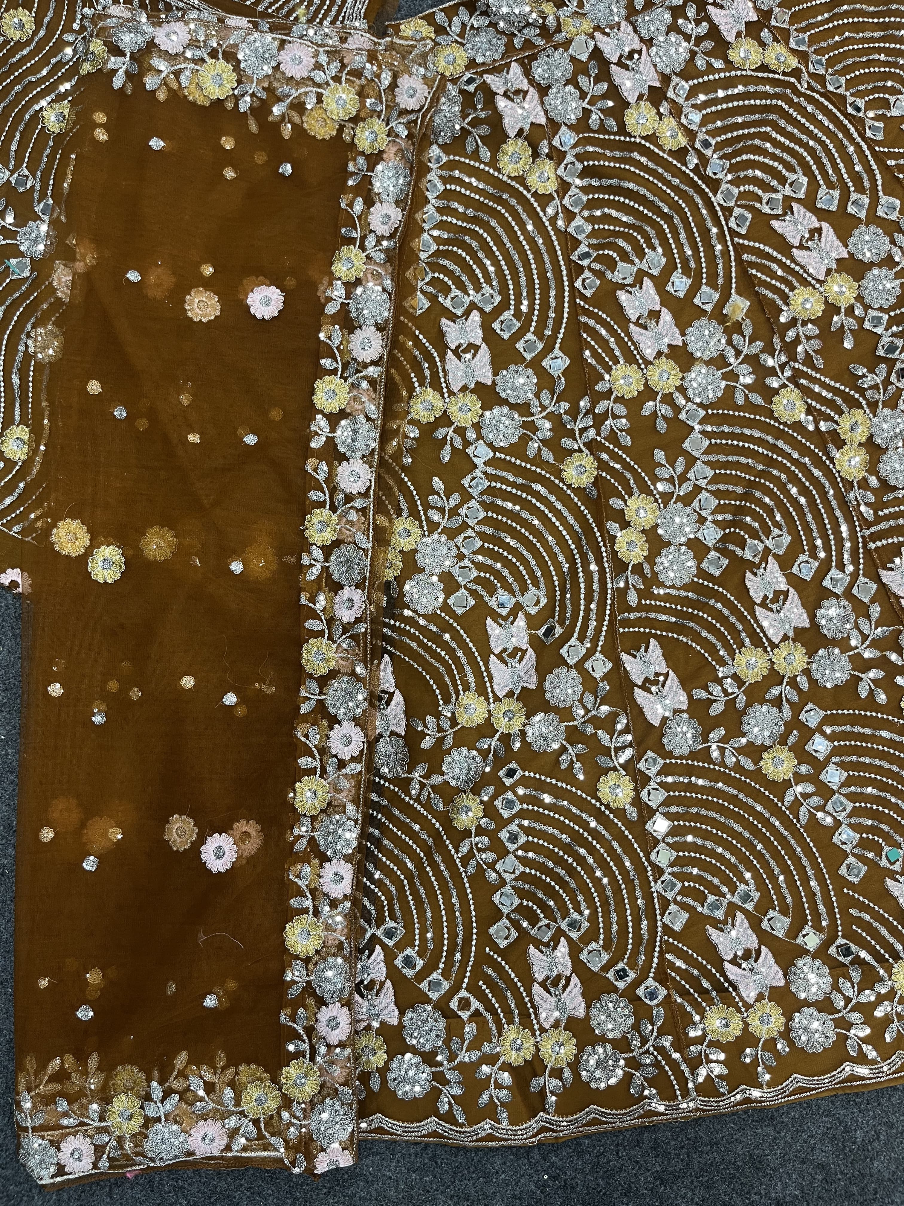 Designer Wedding Wear Lehenga Choli With Real Mirror Sequence Work