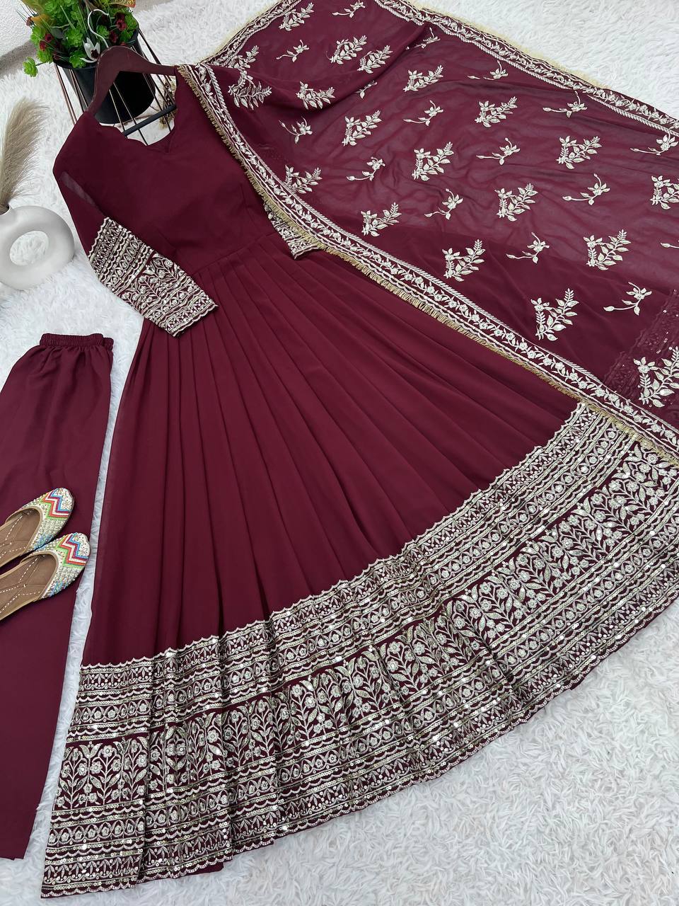 Designer Party Wear Look Gown With Dupatta