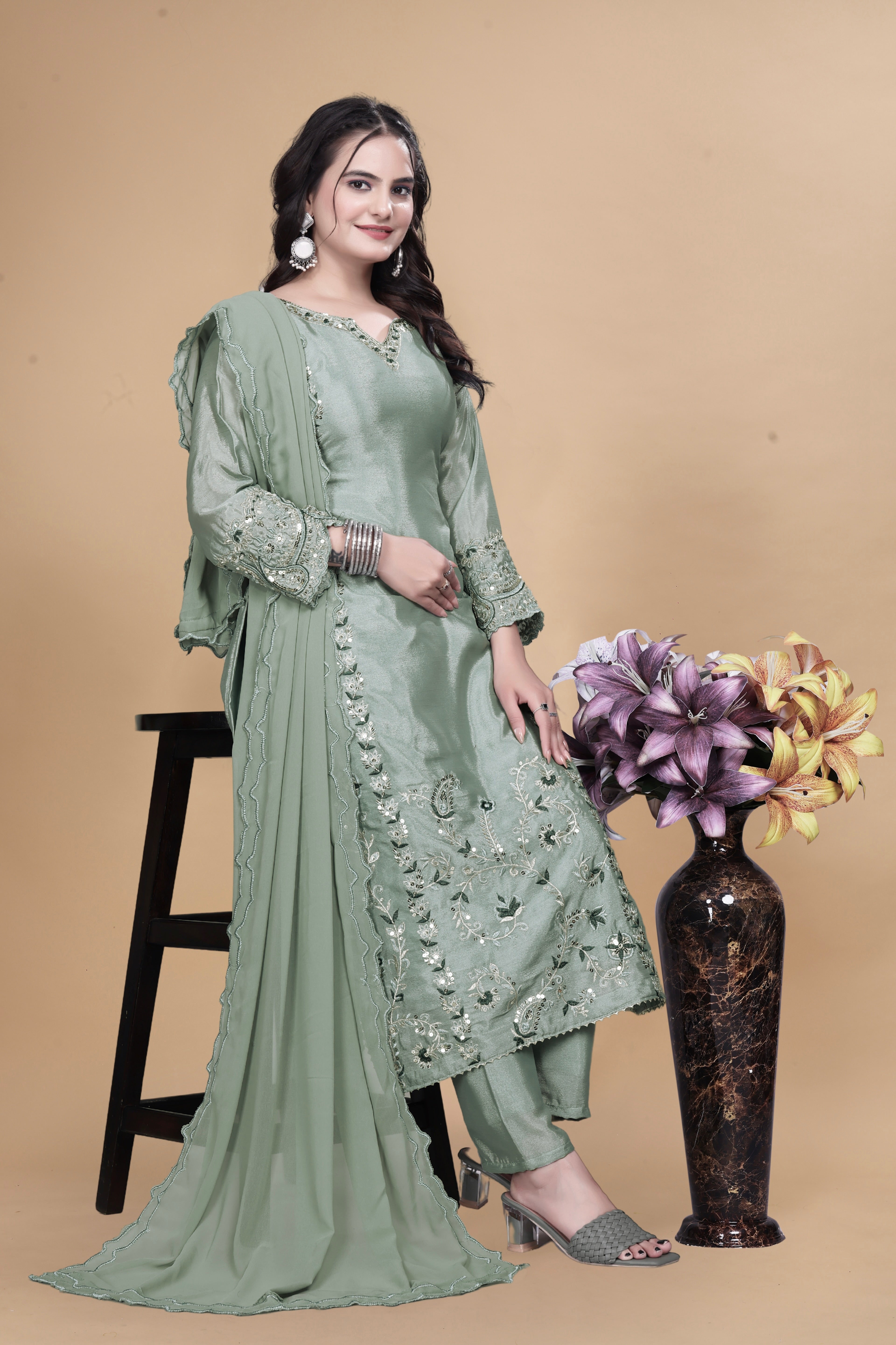 Party Wear Designer Top-Bottom And Beautiful Dupatta