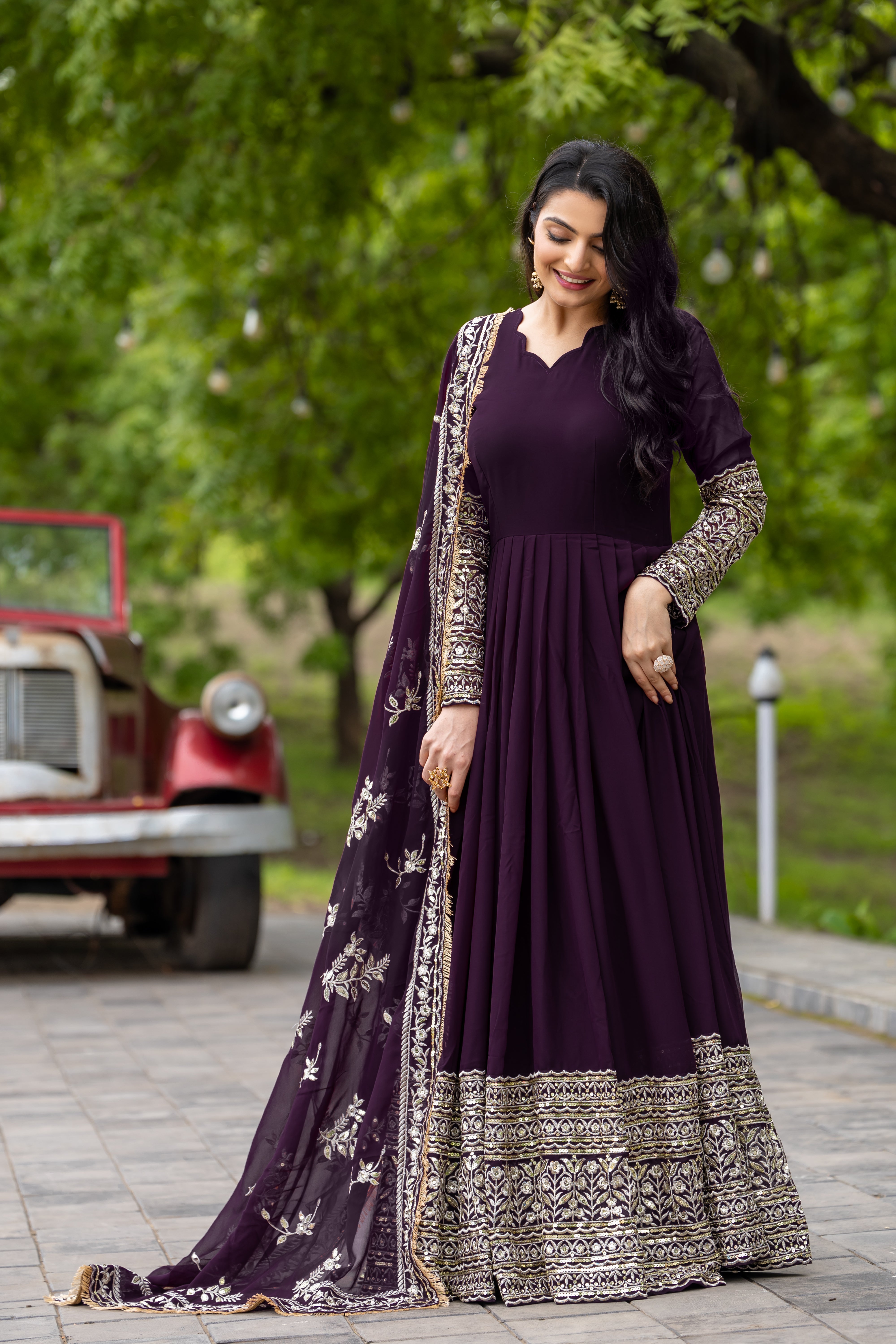 Designer Party Wear Look Gown With Dupatta