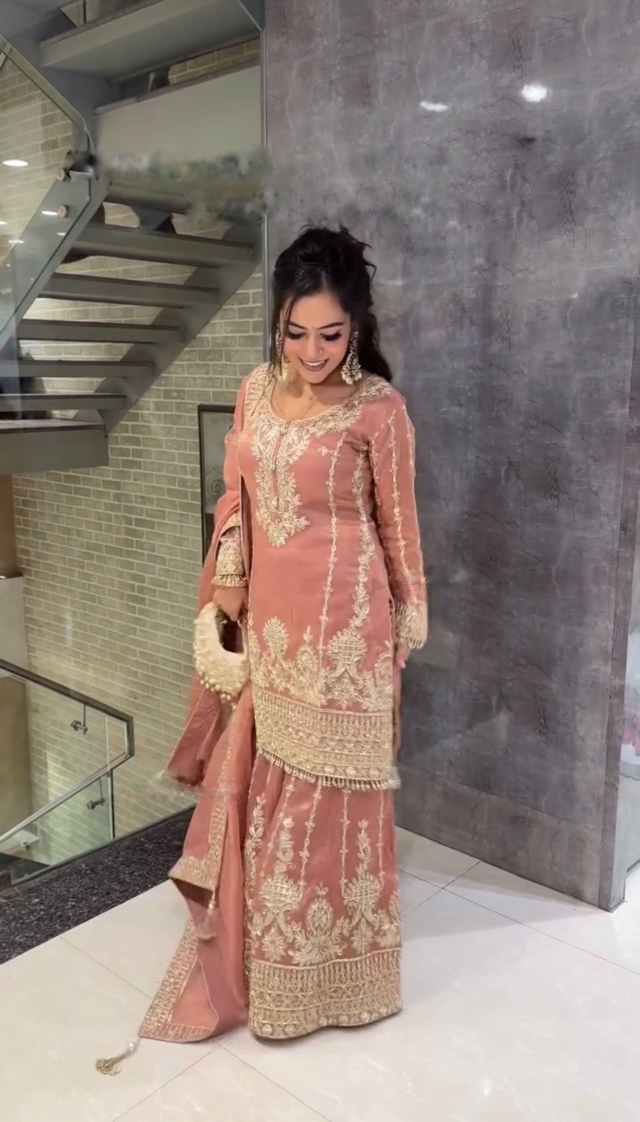 Beautiful Top-Bottom And Dupatta With Heavy Embroidery Sequence Work