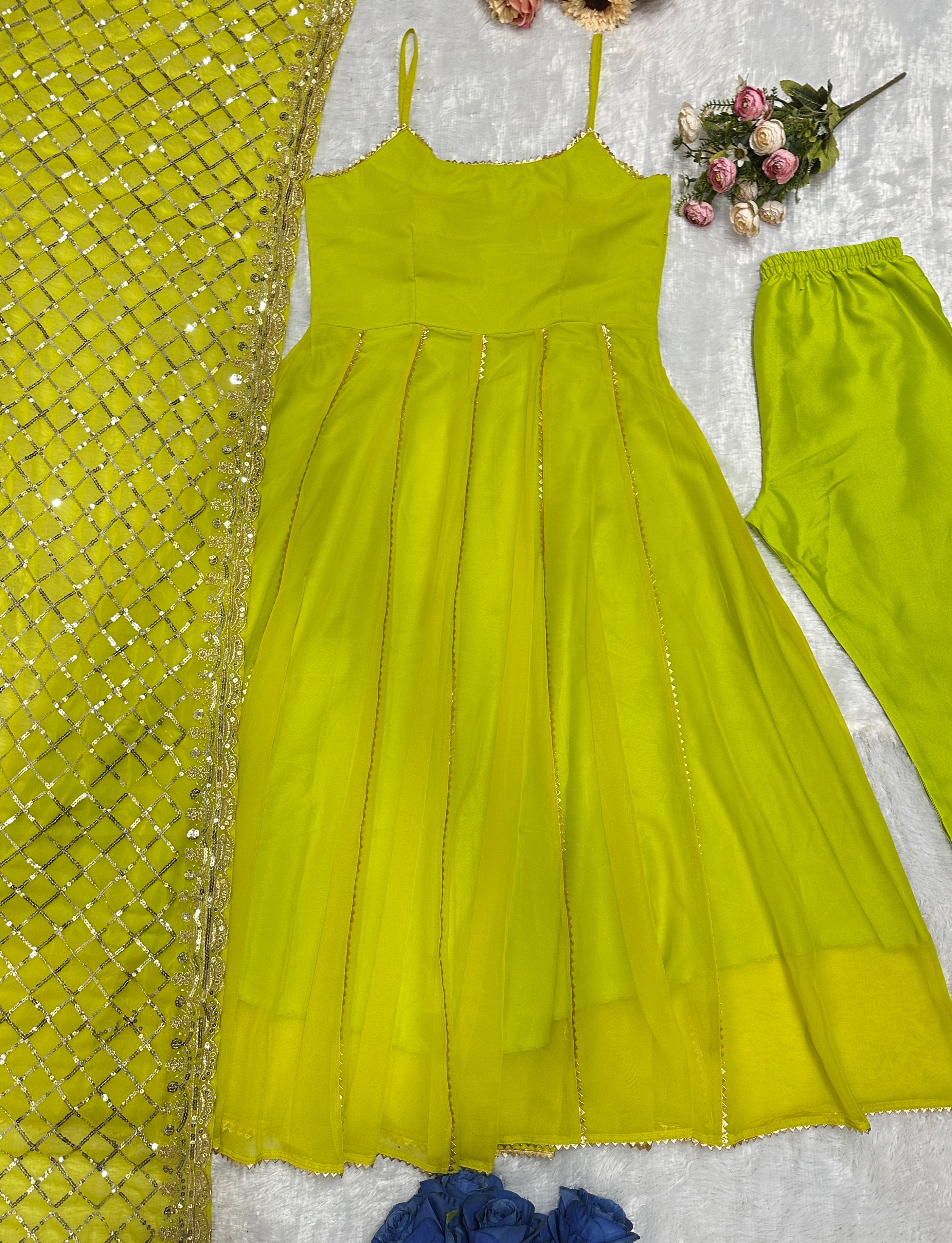 Party Wear Designer Gown Pent And Dupatta