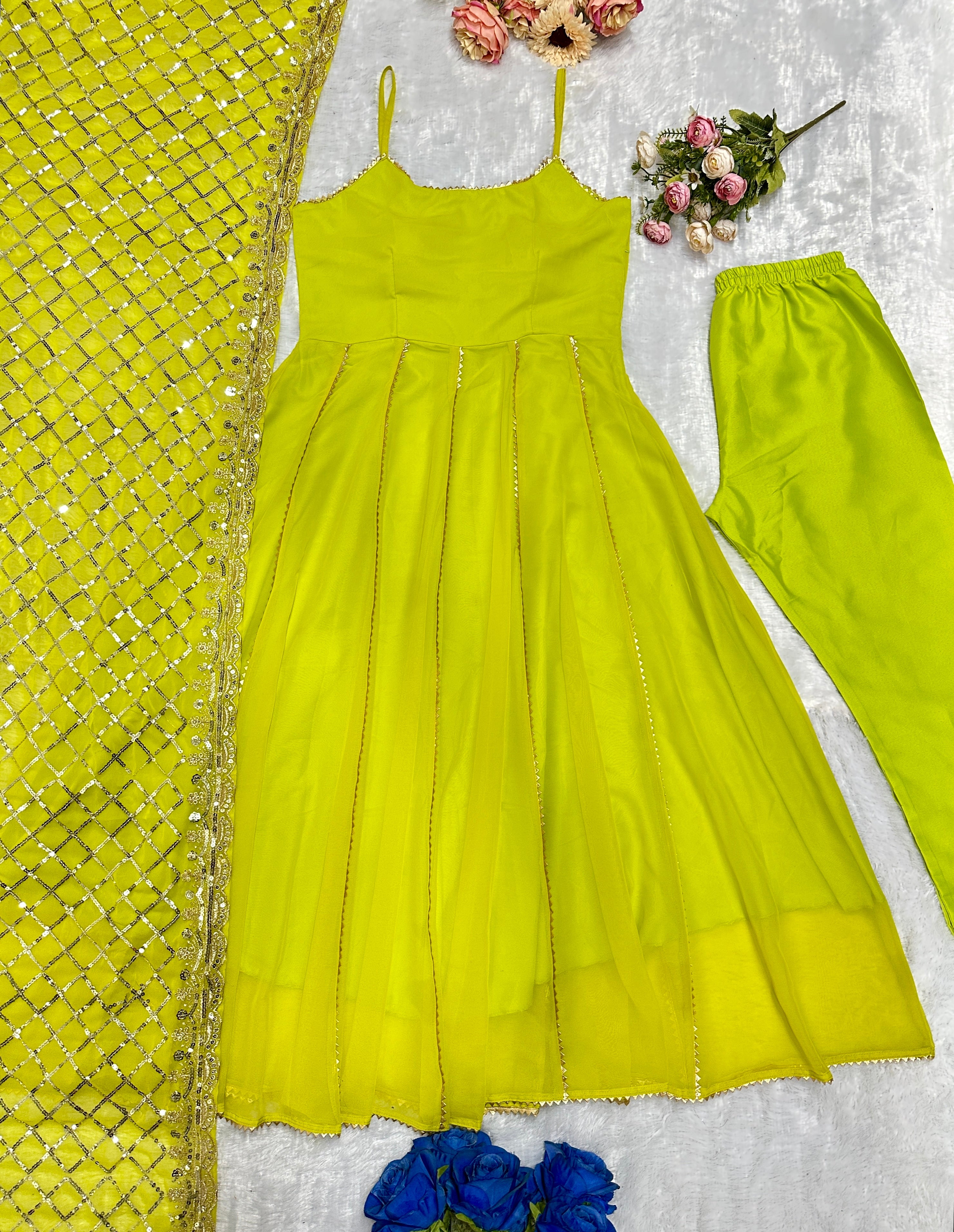 Party Wear Designer Gown Pent And Dupatta