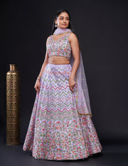 Designer Party Wear Lehenga Choli With Sequence & Thread Work