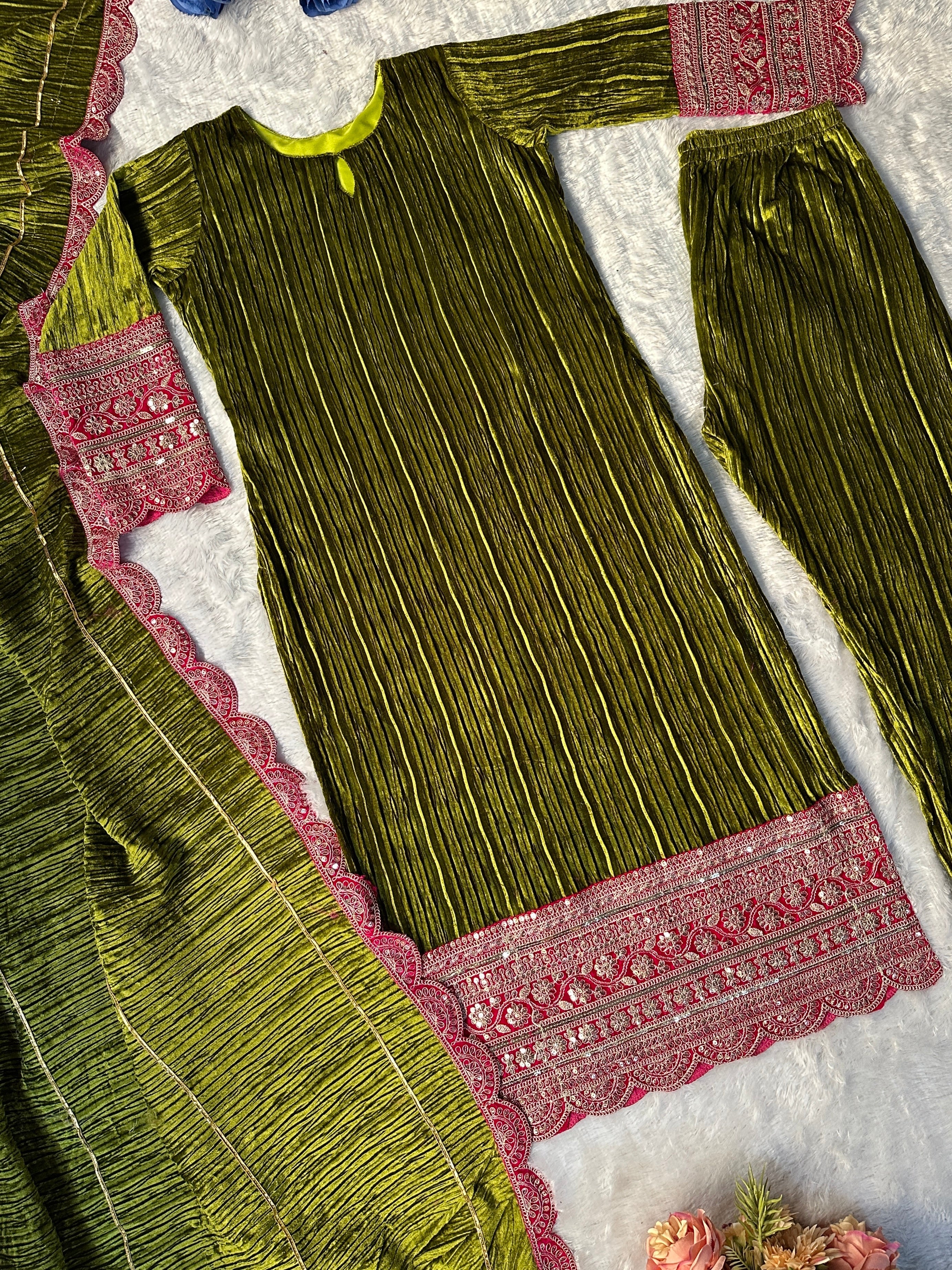 Designer Party Wear Top Bottom And Dupatta