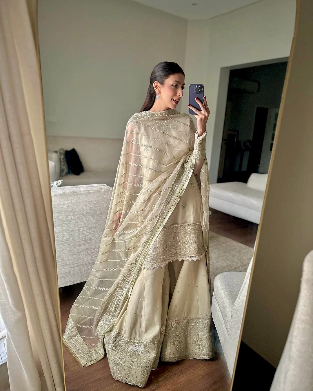 Party Wear Beautiful Sharara Set With Hand Work