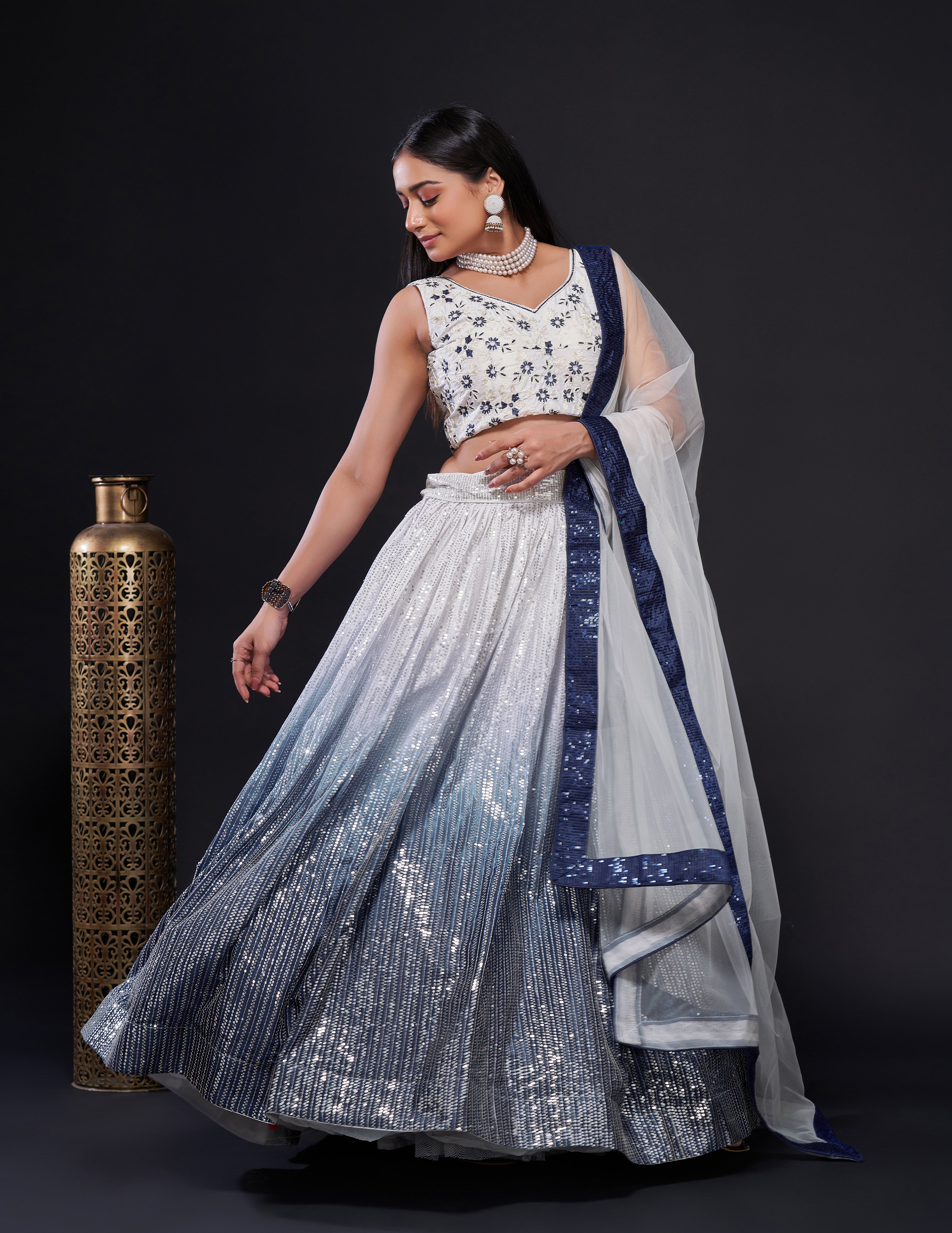 Party Wear Lehenga Choli With Sequence Work
