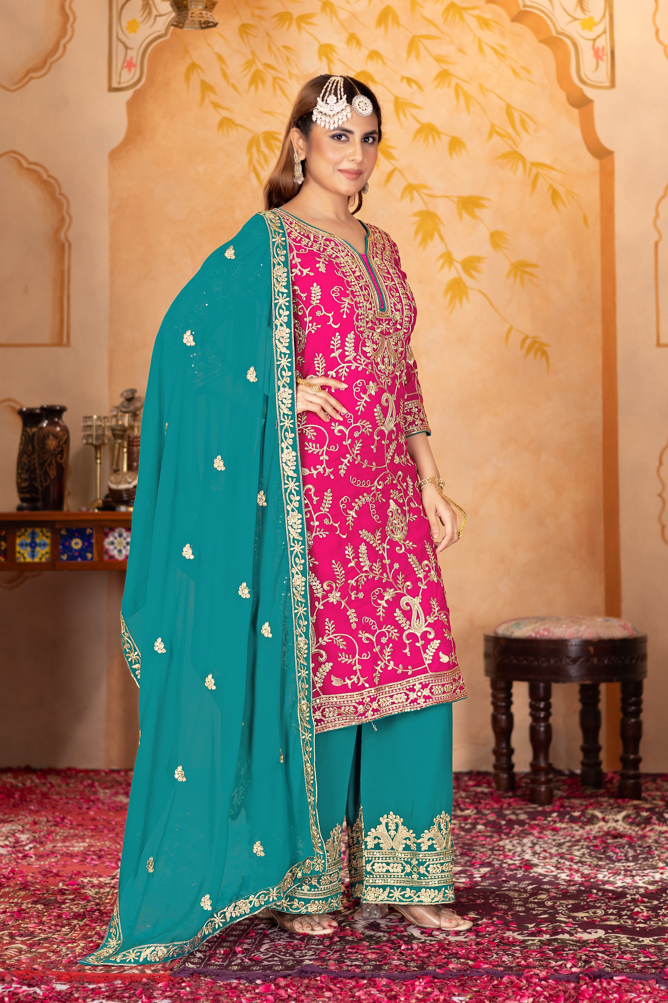Party Wear Designer Suit, Pent And Beautiful Dupatta