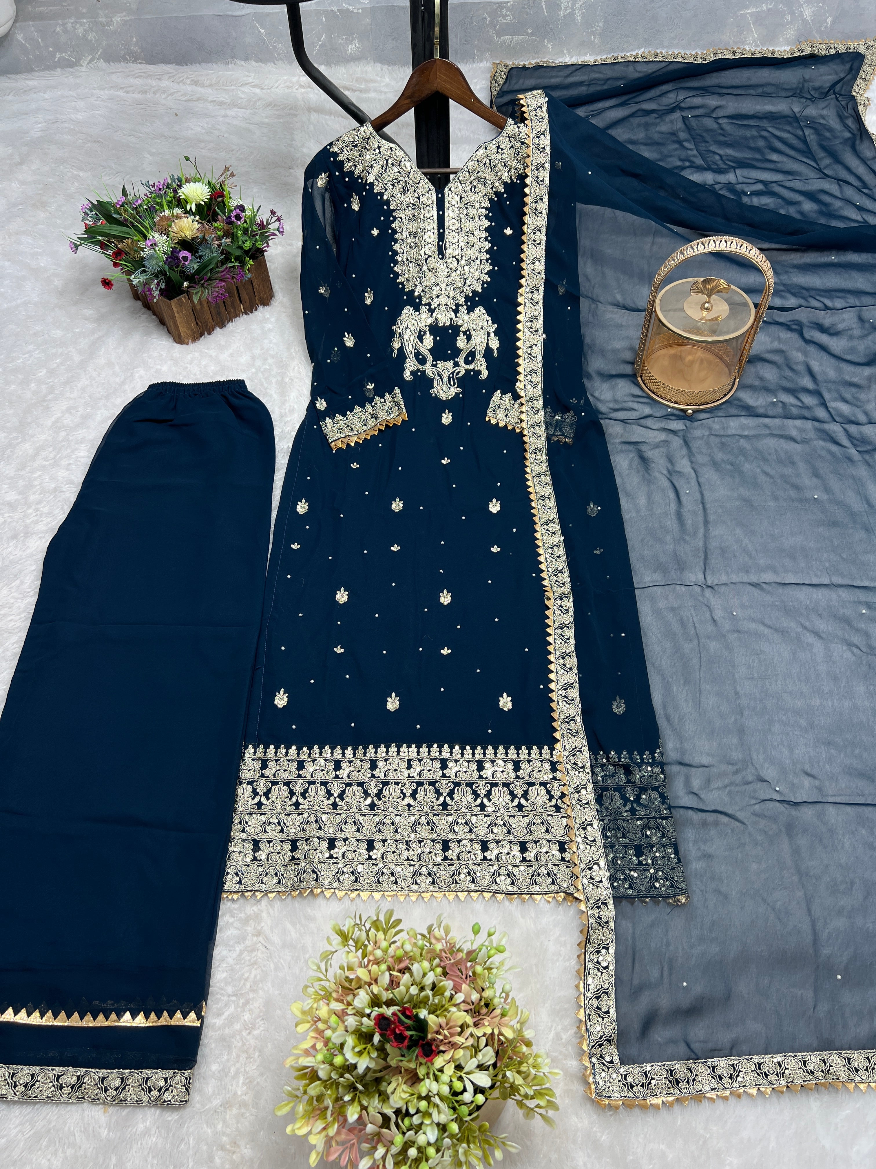 Party Wear Beautiful Top And Bottom With Fancy Dupatta