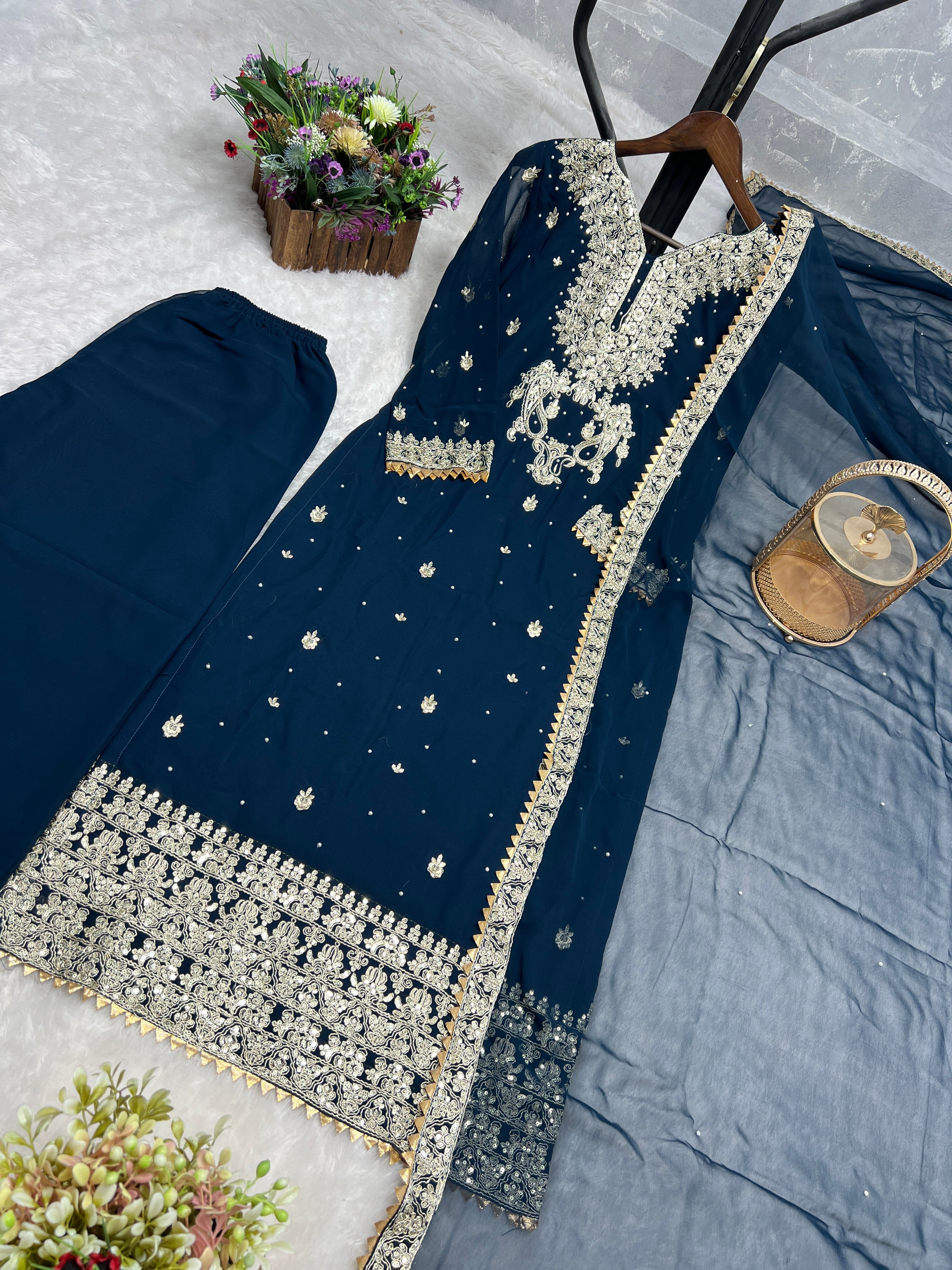 Party Wear Beautiful Top And Bottom With Fancy Dupatta