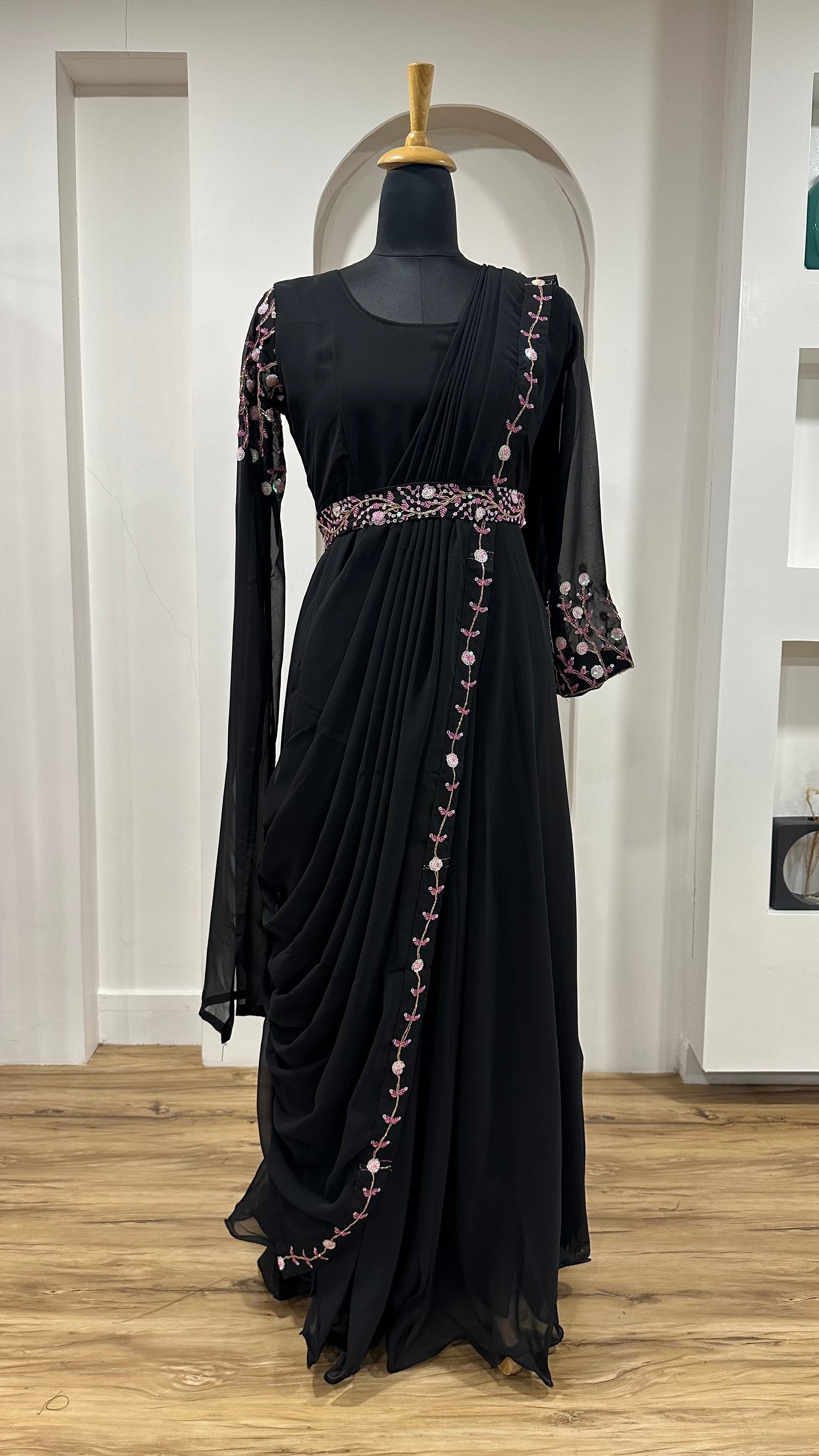 Party Wear Look Gown With Sequence & Dori Work
