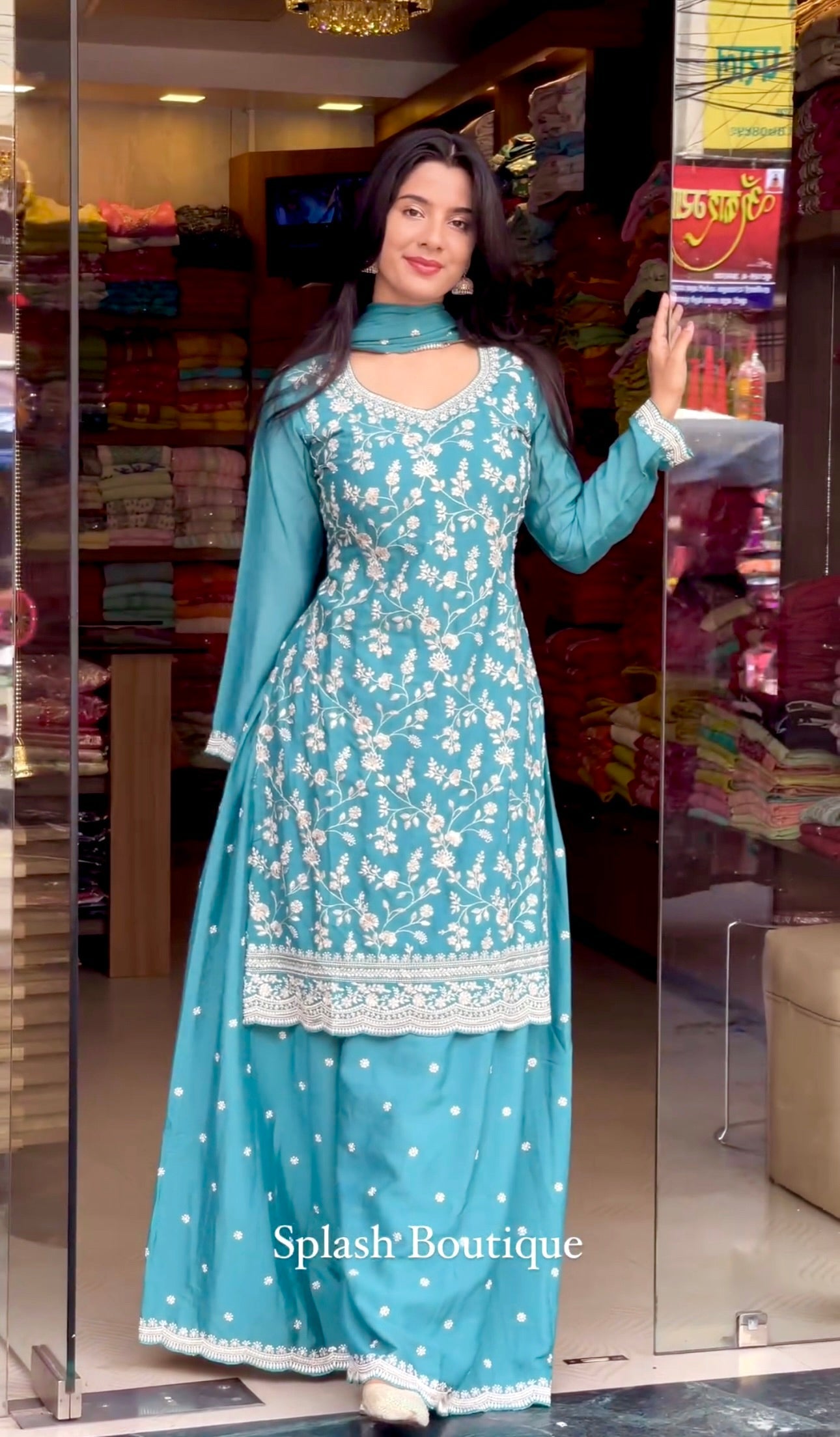 Beautiful Party Wear Top-Palazzo And Fancy Dupatta