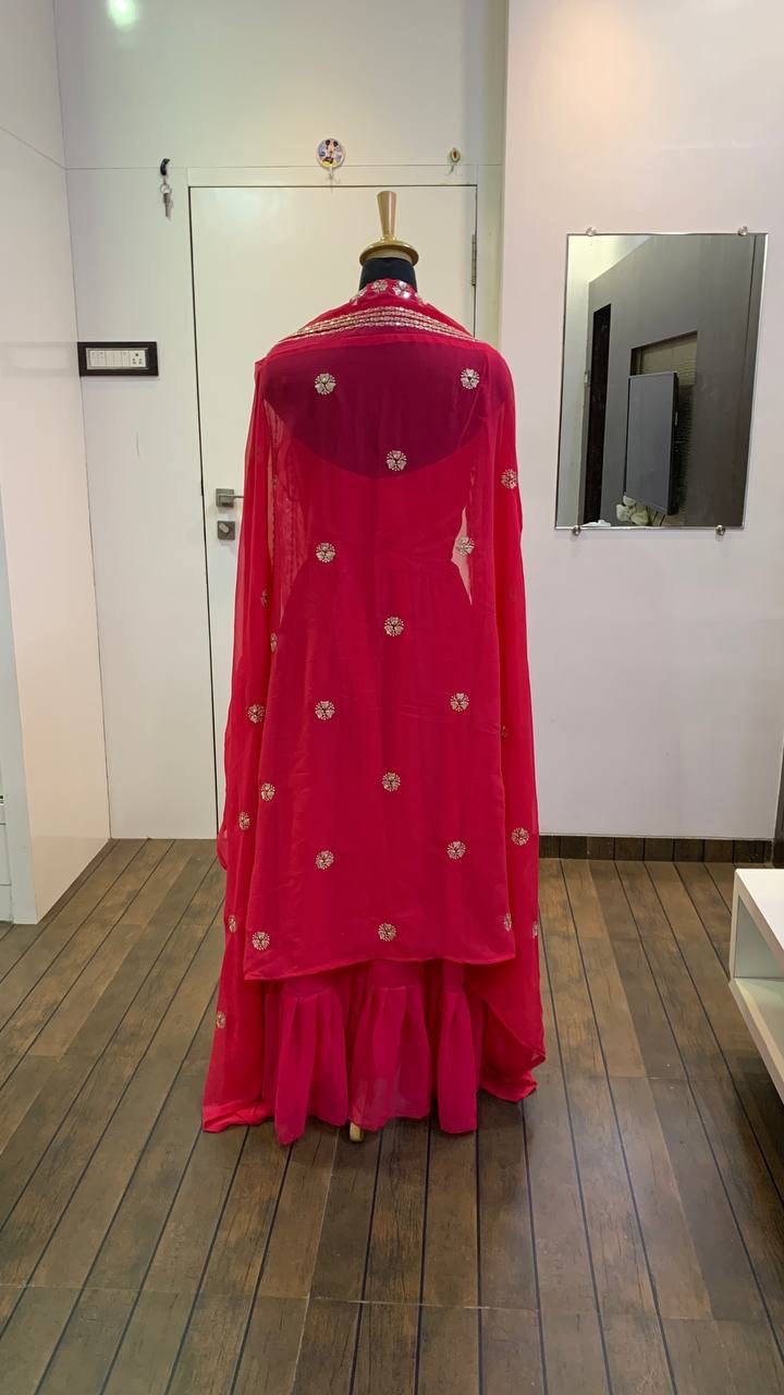 Party Wear Beautiful Indo Western With Sequence, Zari & Paper Work