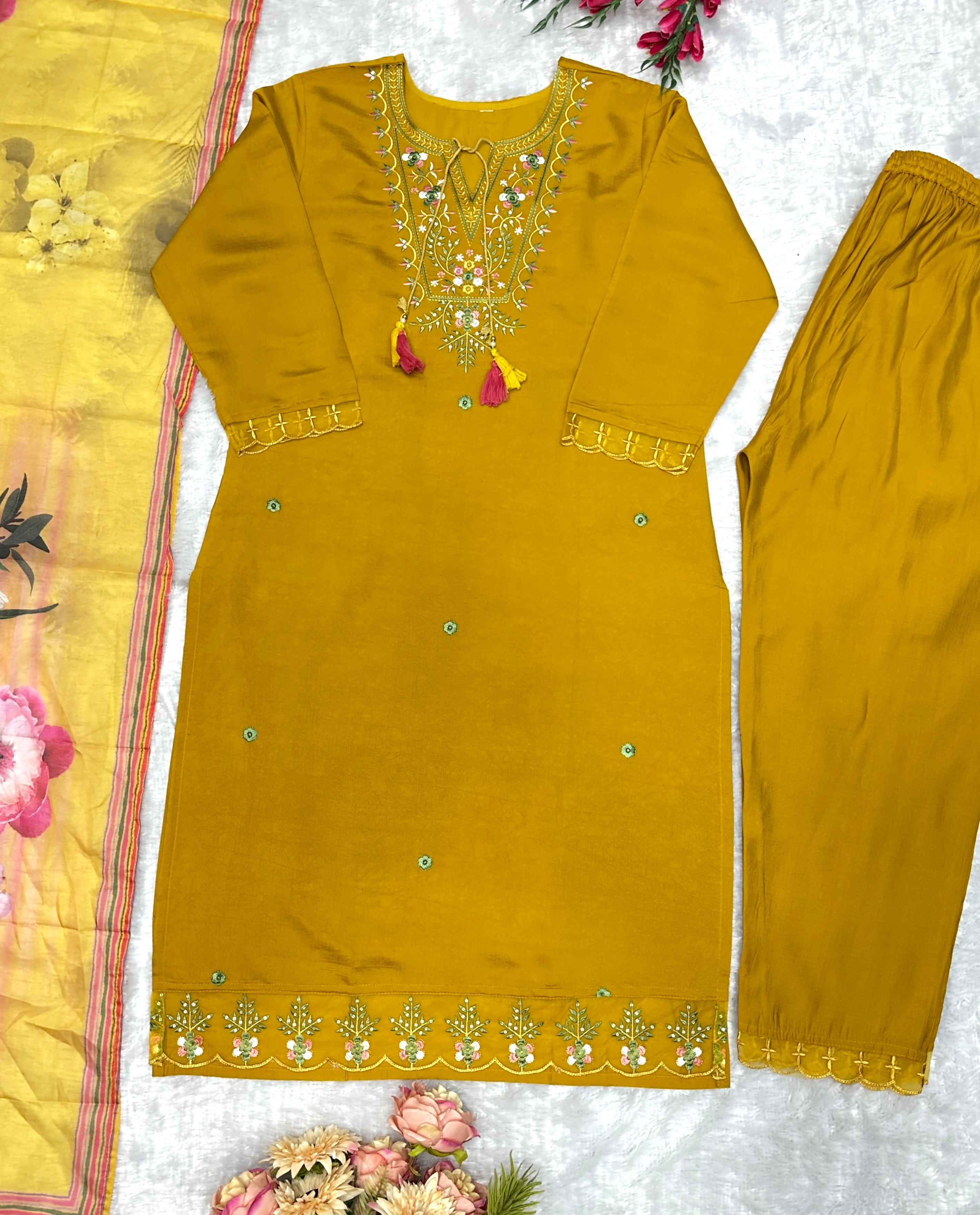 Designer Party Wear Top And Pent With Fancy Dupatta