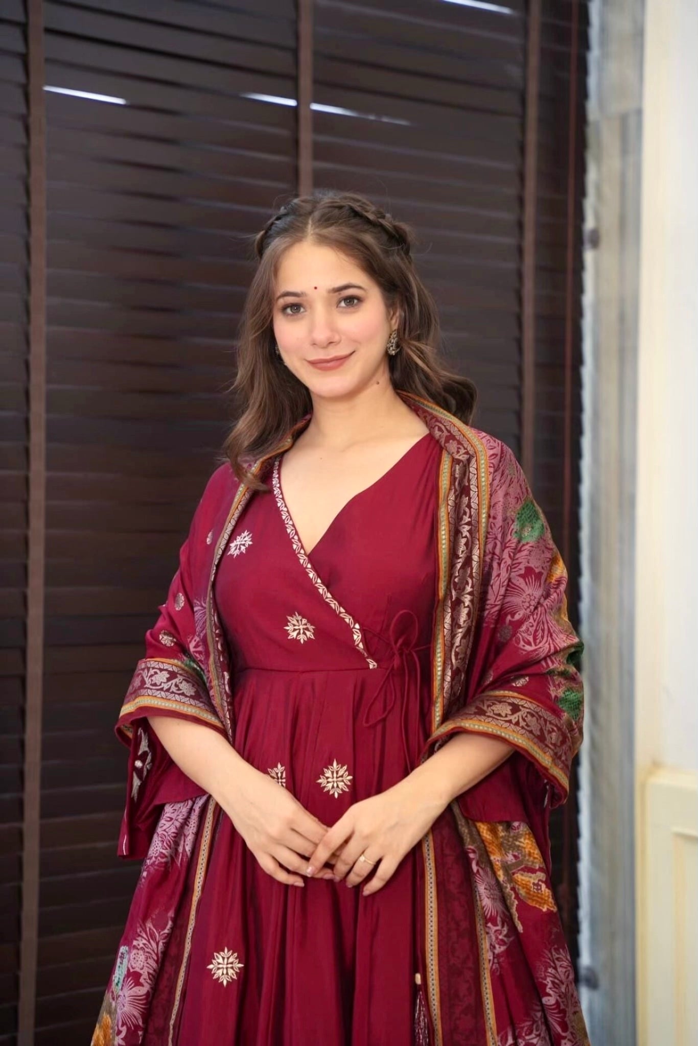 Party Wear Designer Anarkali Gown And Dupatta With Dupatta