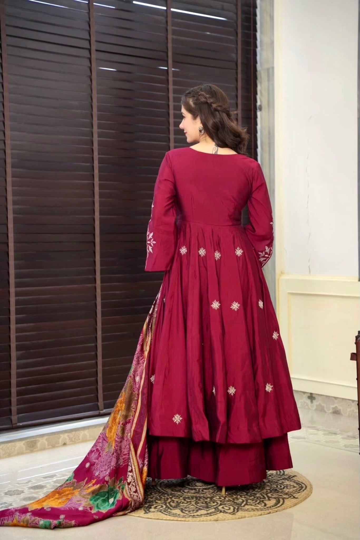Party Wear Designer Anarkali Gown And Dupatta With Dupatta