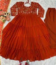 Beautiful Party Wear Look Gown Pent And Dupatta With Embroidery Work