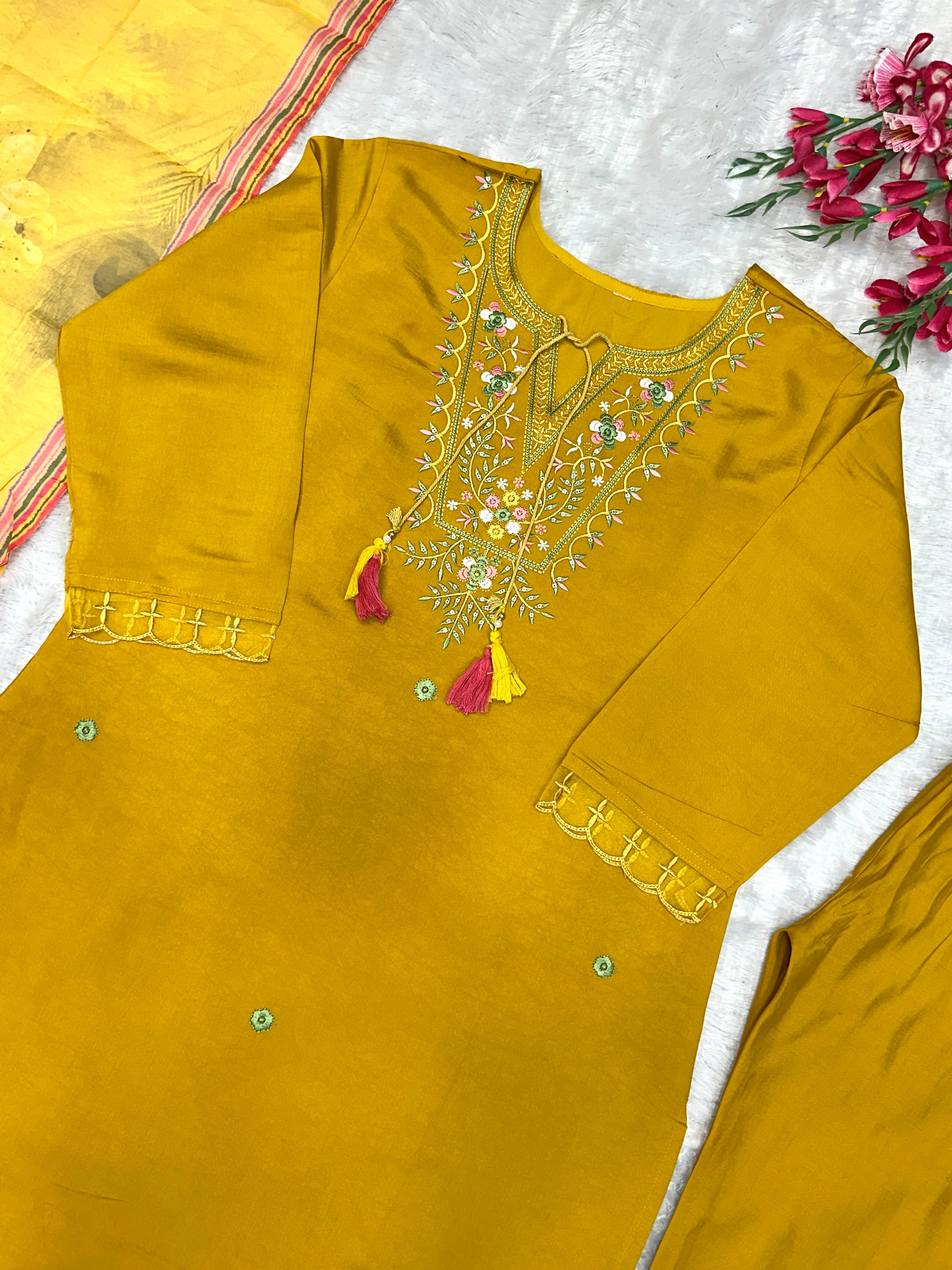 Designer Party Wear Top And Pent With Fancy Dupatta