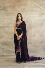 Party Wear Beautiful Saree With Sequence, Dori & Thread Work