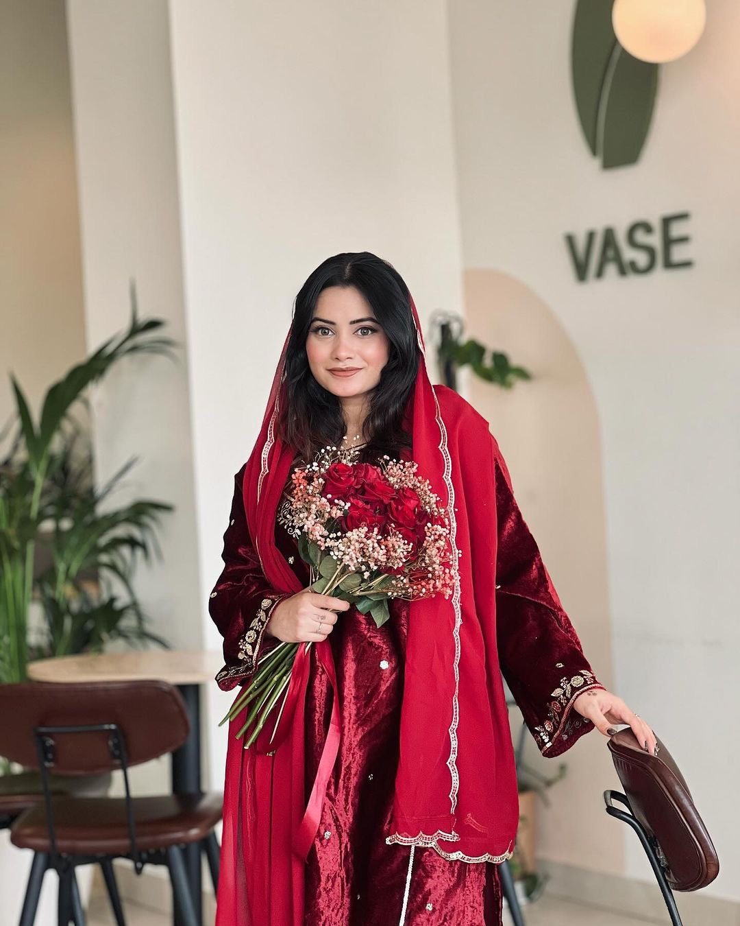 Fancy Wedding Wear Top Bottom & Dupatta With Embroidery Work