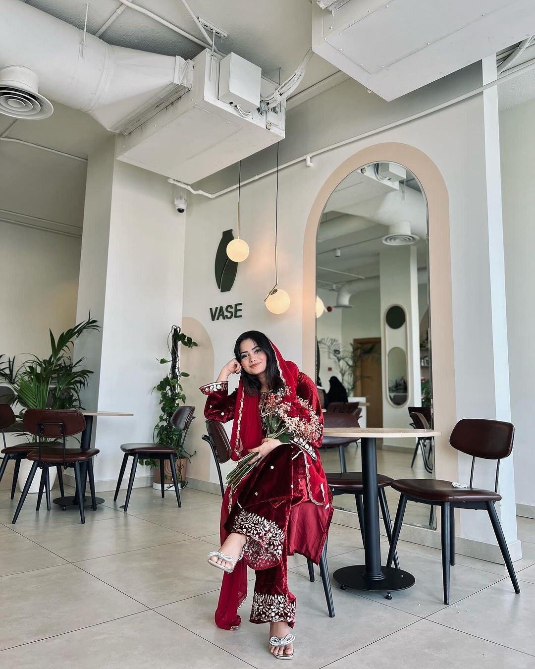 Fancy Wedding Wear Top Bottom & Dupatta With Embroidery Work