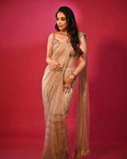 Designer Party Wear Saree With Sequence Embroidery Work