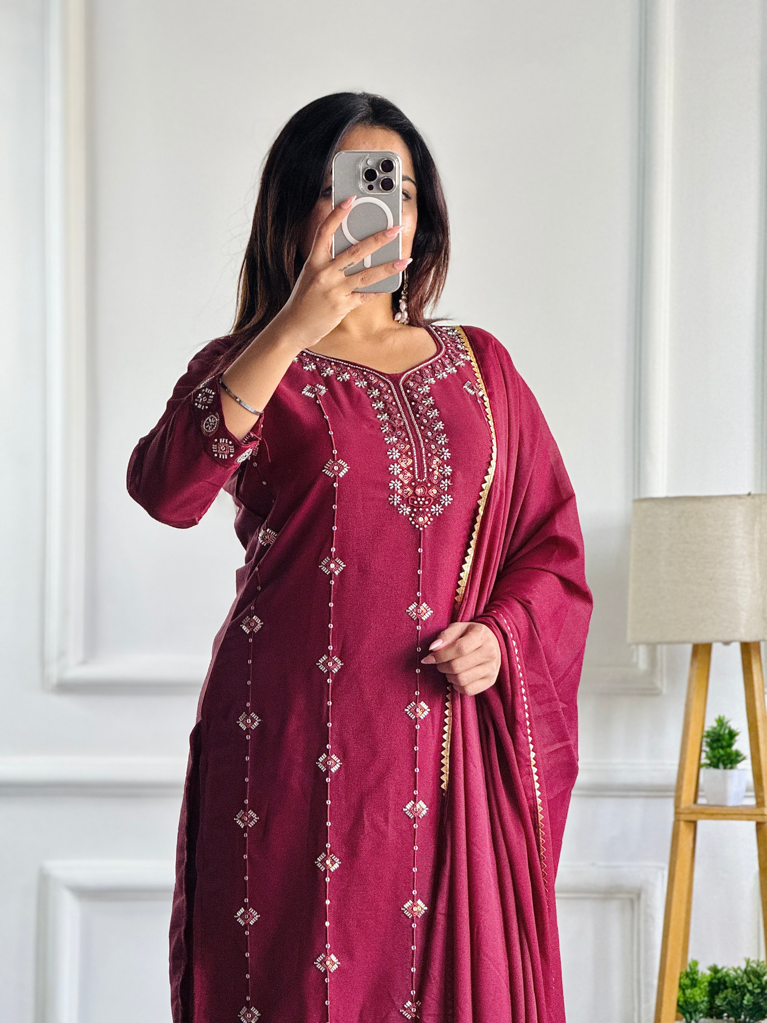 Beautiful Party Wear Top Bottom And Dupatta