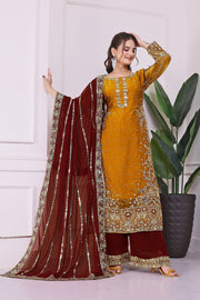 Party Wear Beautiful Top-Plazzo And Fancy Dupatta