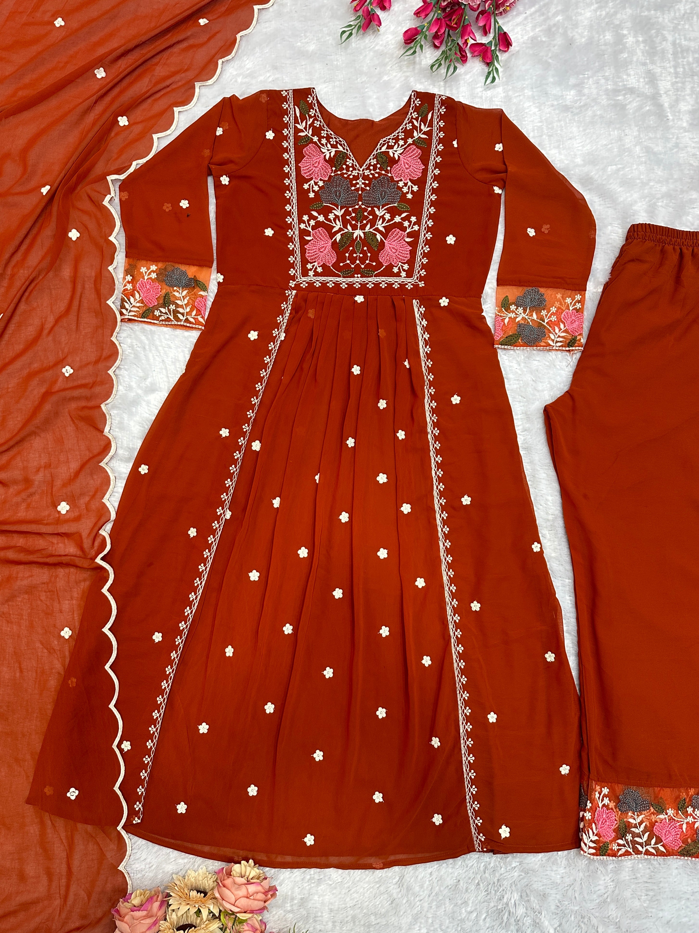 Beautiful Party Wear Top Pent And Fancy Dupatta