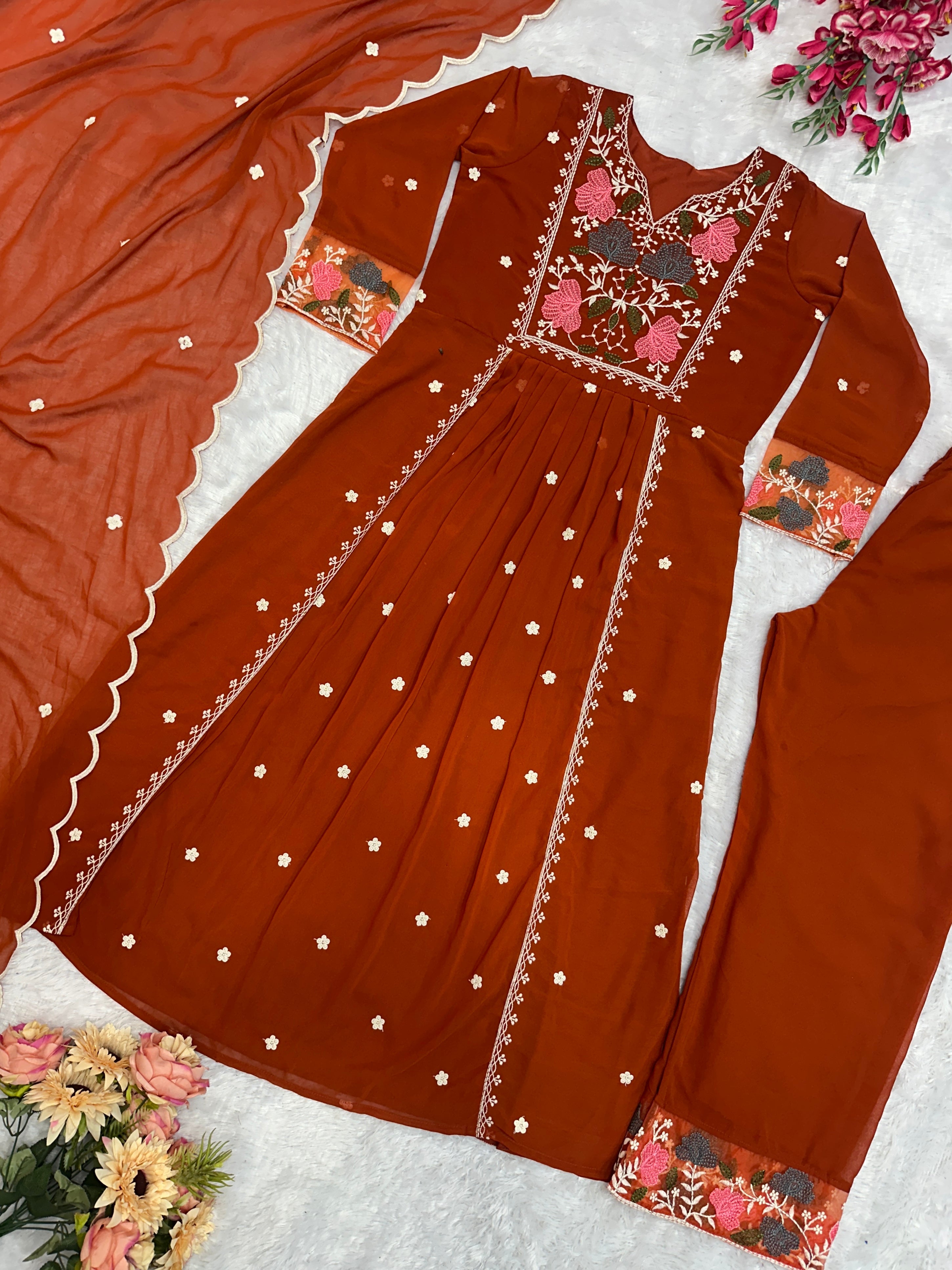 Beautiful Party Wear Top Pent And Fancy Dupatta