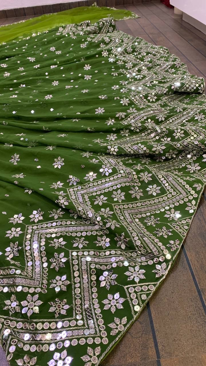 Designer Party Wear Lehenga Choli With Sequence & Zari Work