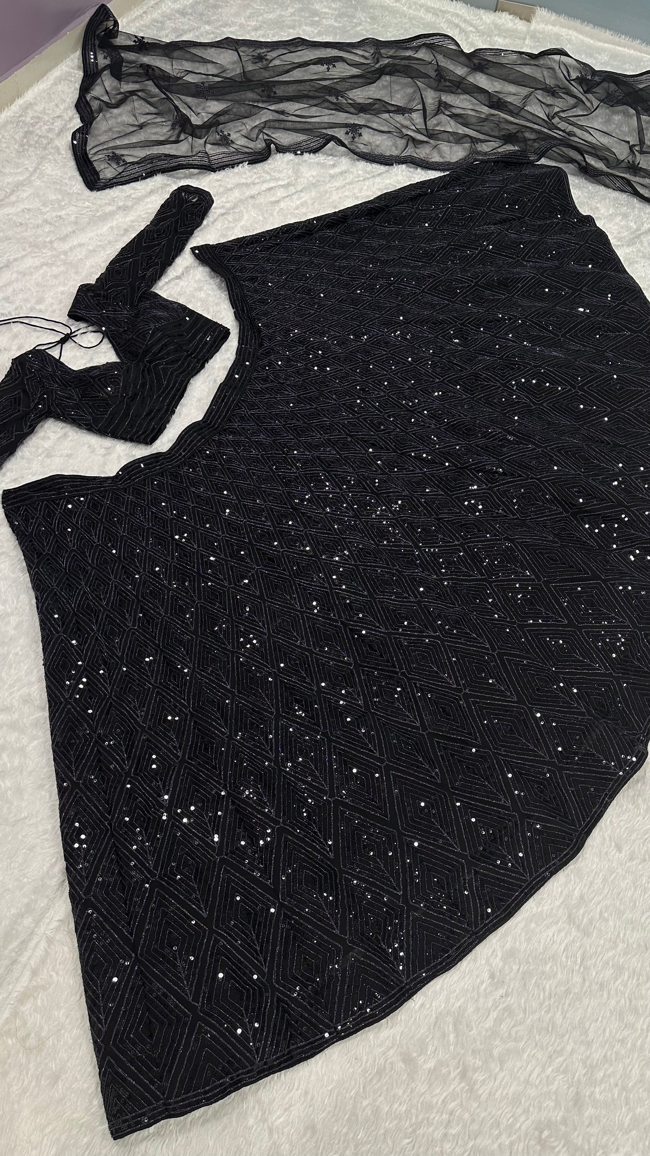 Party Wear Lehenga Cjoli With Sequence & Dori Work