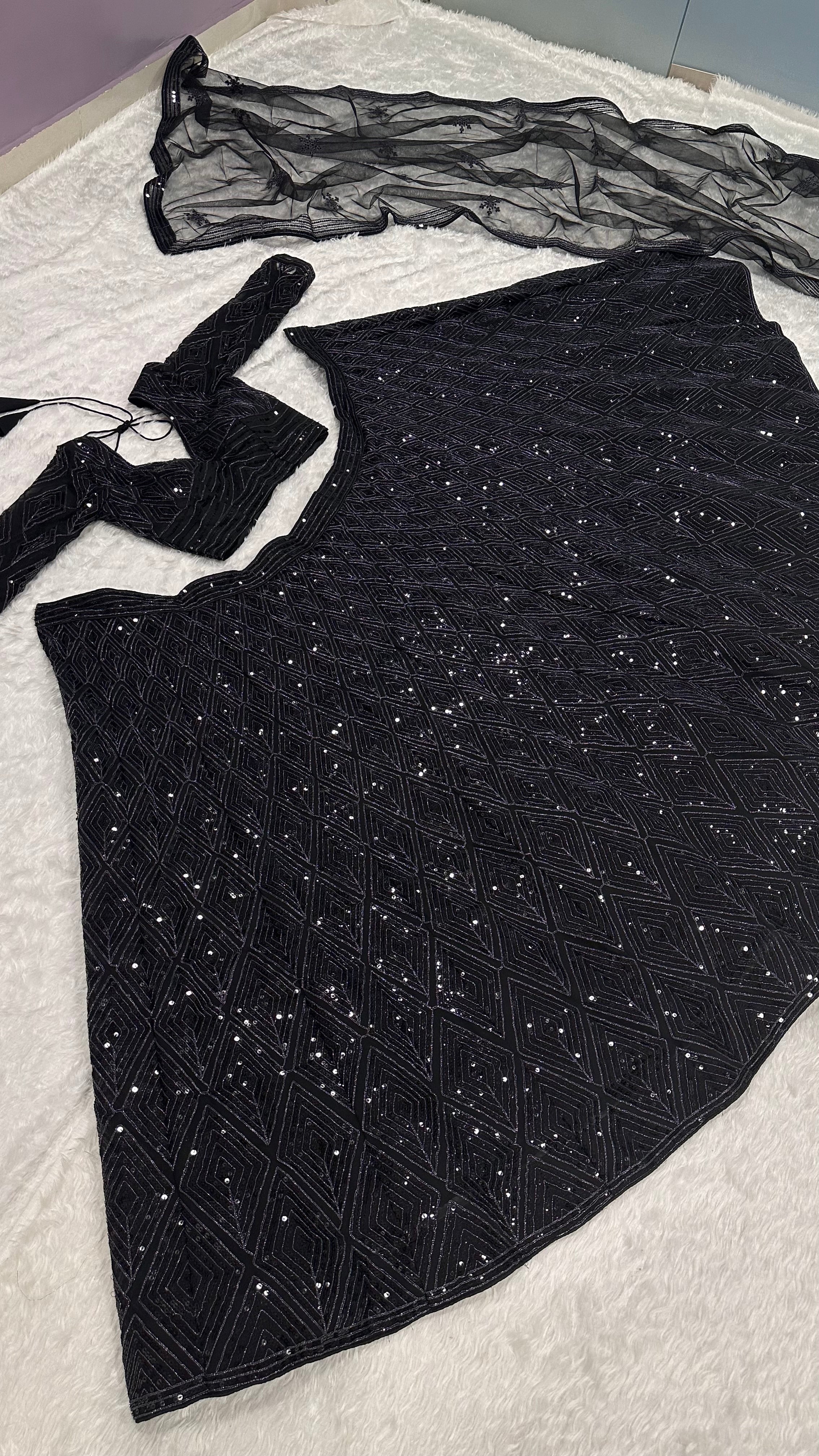 Party Wear Lehenga Cjoli With Sequence & Dori Work