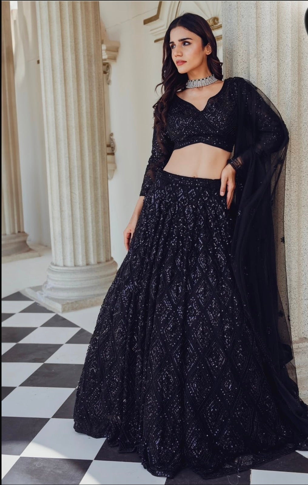 Party Wear Lehenga Cjoli With Sequence & Dori Work