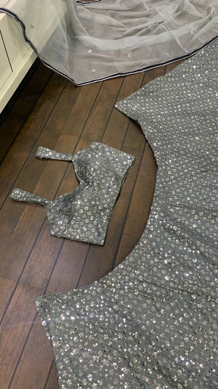 Designer Party Wear Lehenga Choli With Sequence Work