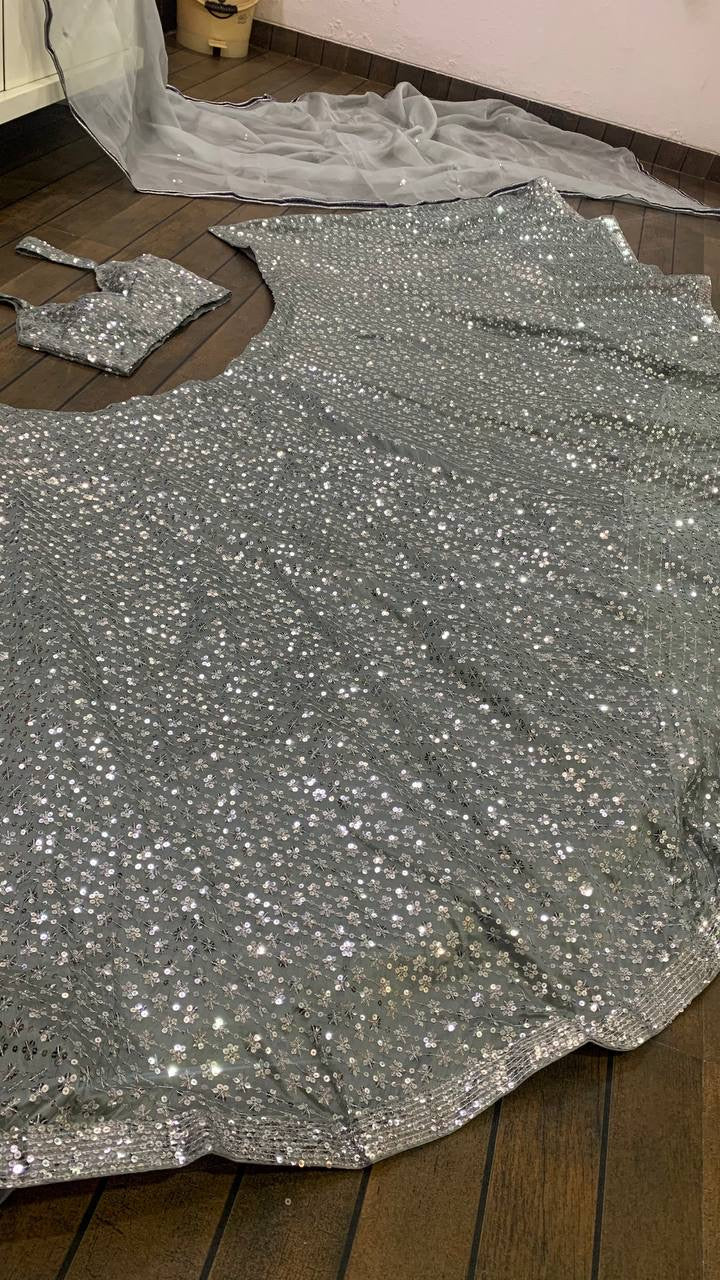 Designer Party Wear Lehenga Choli With Sequence Work