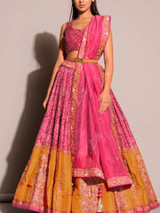 Designer Bandhni Look Lehenga Choli With Dori , Thread & Sequence work