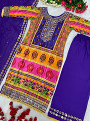Beautiful Top Bottom And Dupatta With Digital Print Hand Work