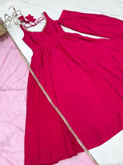 Fancy Party Wear Anarkali Gown, Pent And Beautiful Dupatta