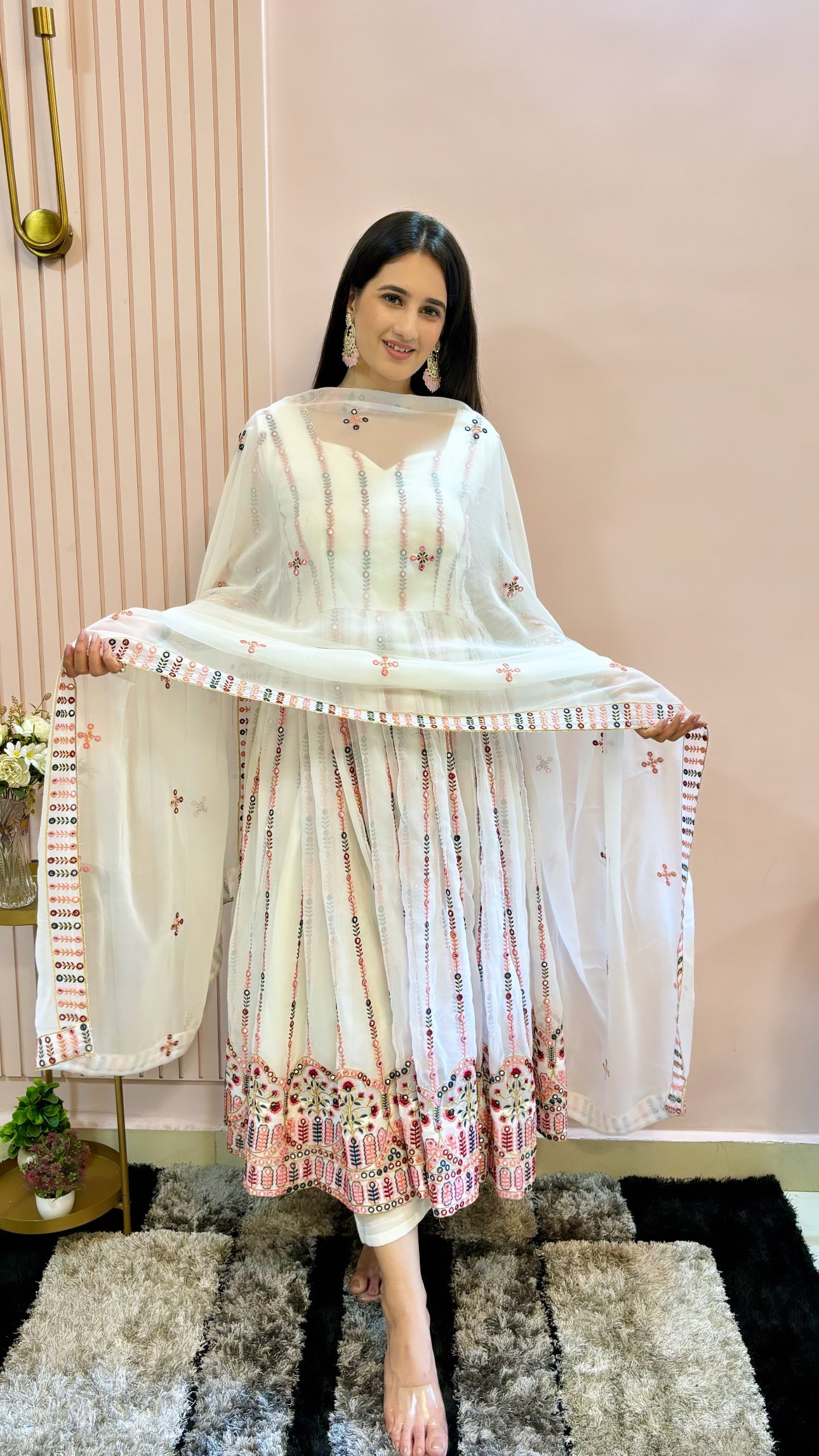 Designer Party Wear Look Anarkali Gown Pent And Dupatta