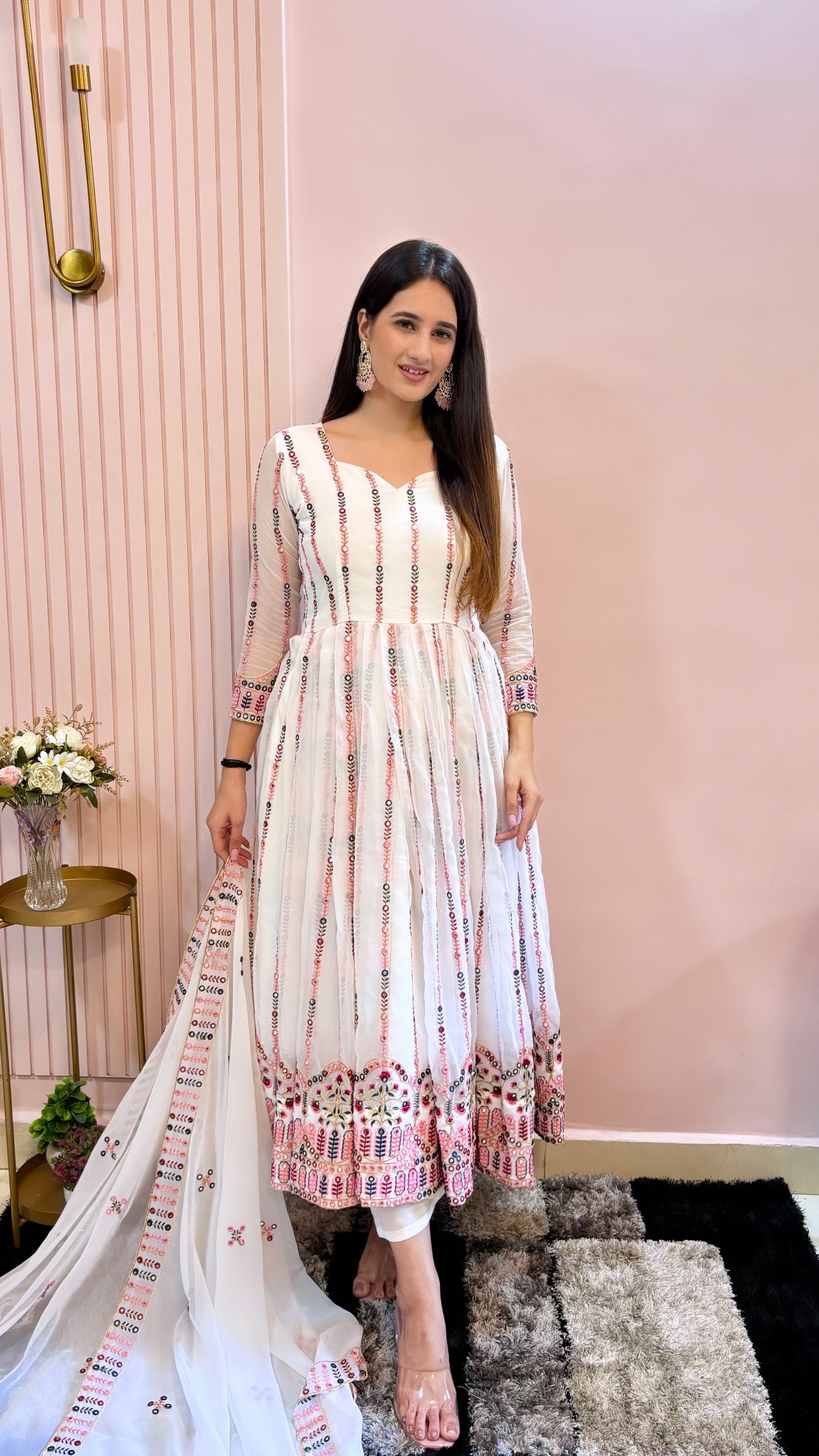 Designer Party Wear Look Anarkali Gown Pent And Dupatta